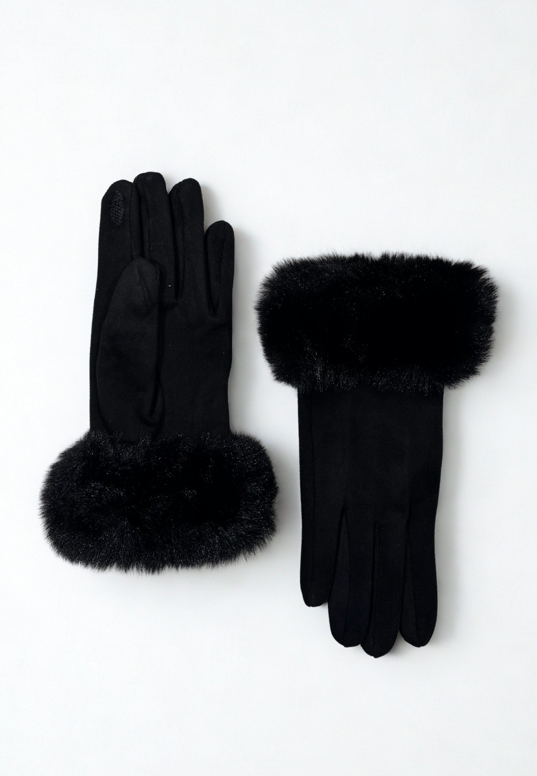 SUSY MIX Guanto Donna Tinta Unita Ecopile Bordo Ecopelliccia ART. 9244RE