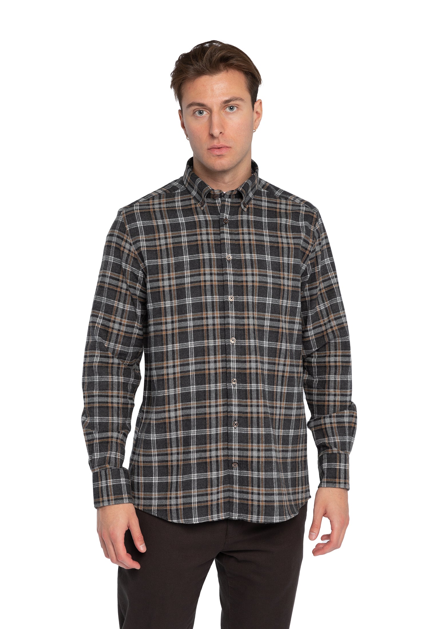 Camicia Fine Twill a quadri Bugatti 9350-48513