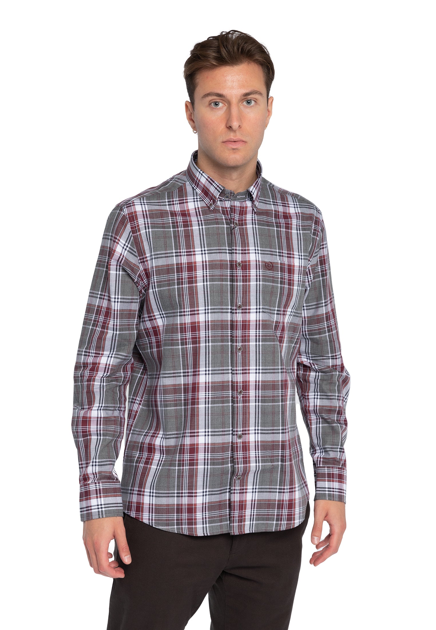 Camicia a Quadri Maniche lunghe in Flanella BUGATTI 9350-48310