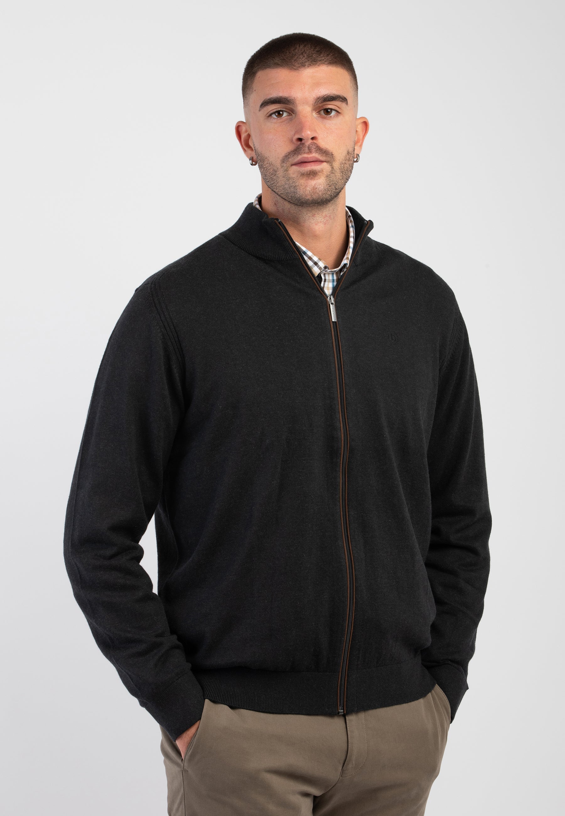 Giacca Zip Uomo Maglia Lana BUGATTI 7600-65520B