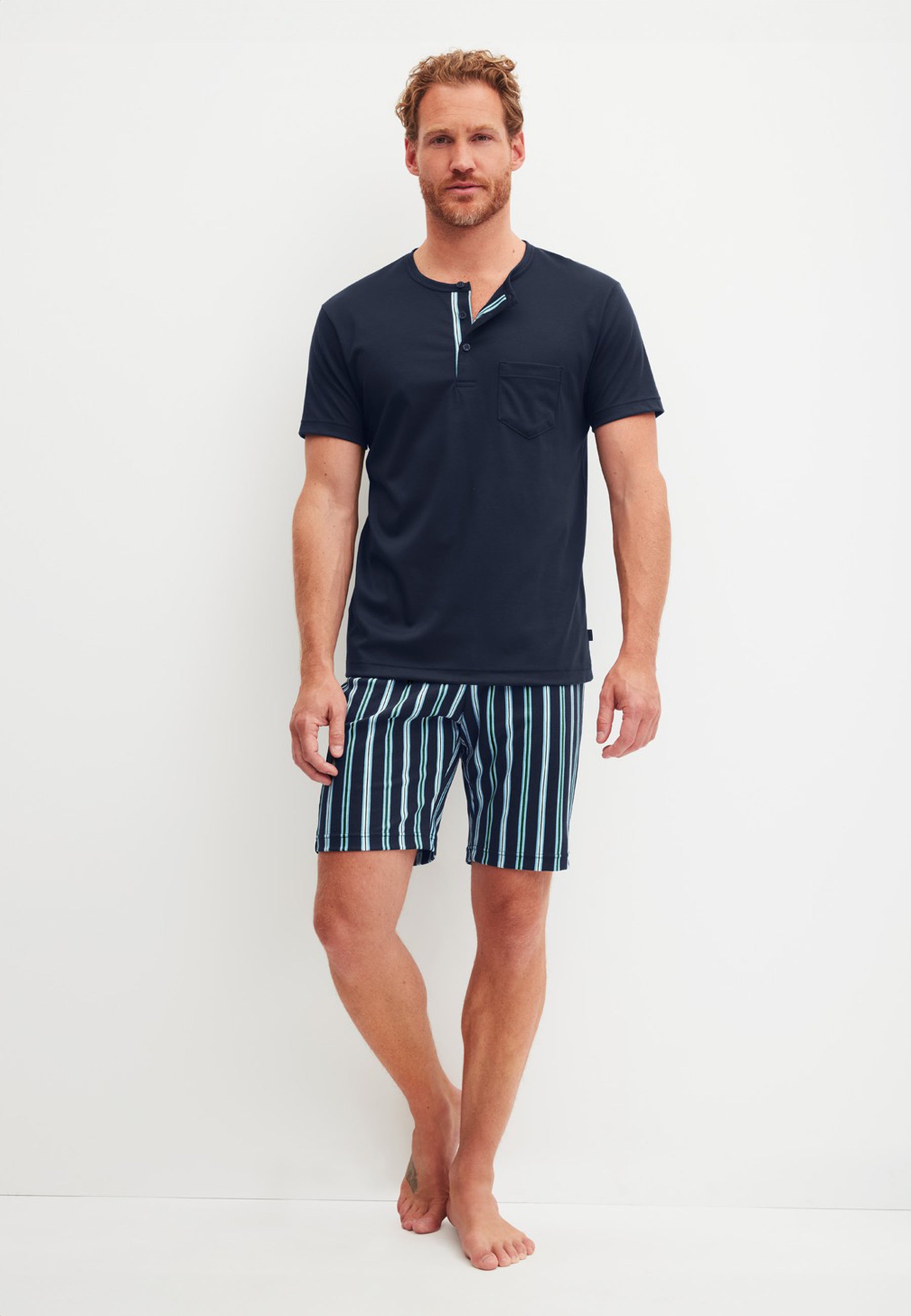 CALIDA Pigiama Uomo Corto Pima Cotton Serafino ART. 41967