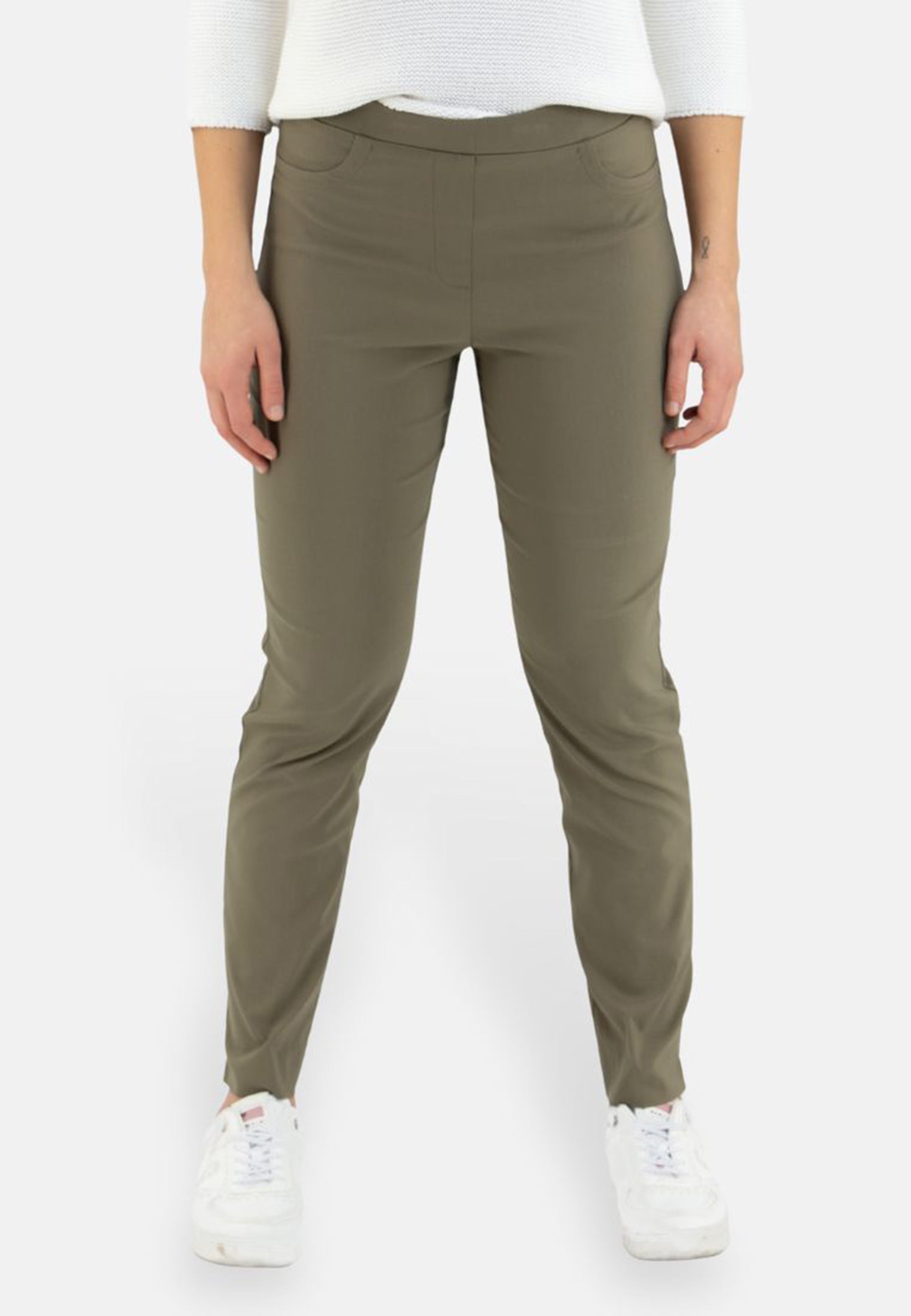 Pantalone Donna Elastico in Vita Tessuto Bengalina Leggero CARLA FERRONI 16020