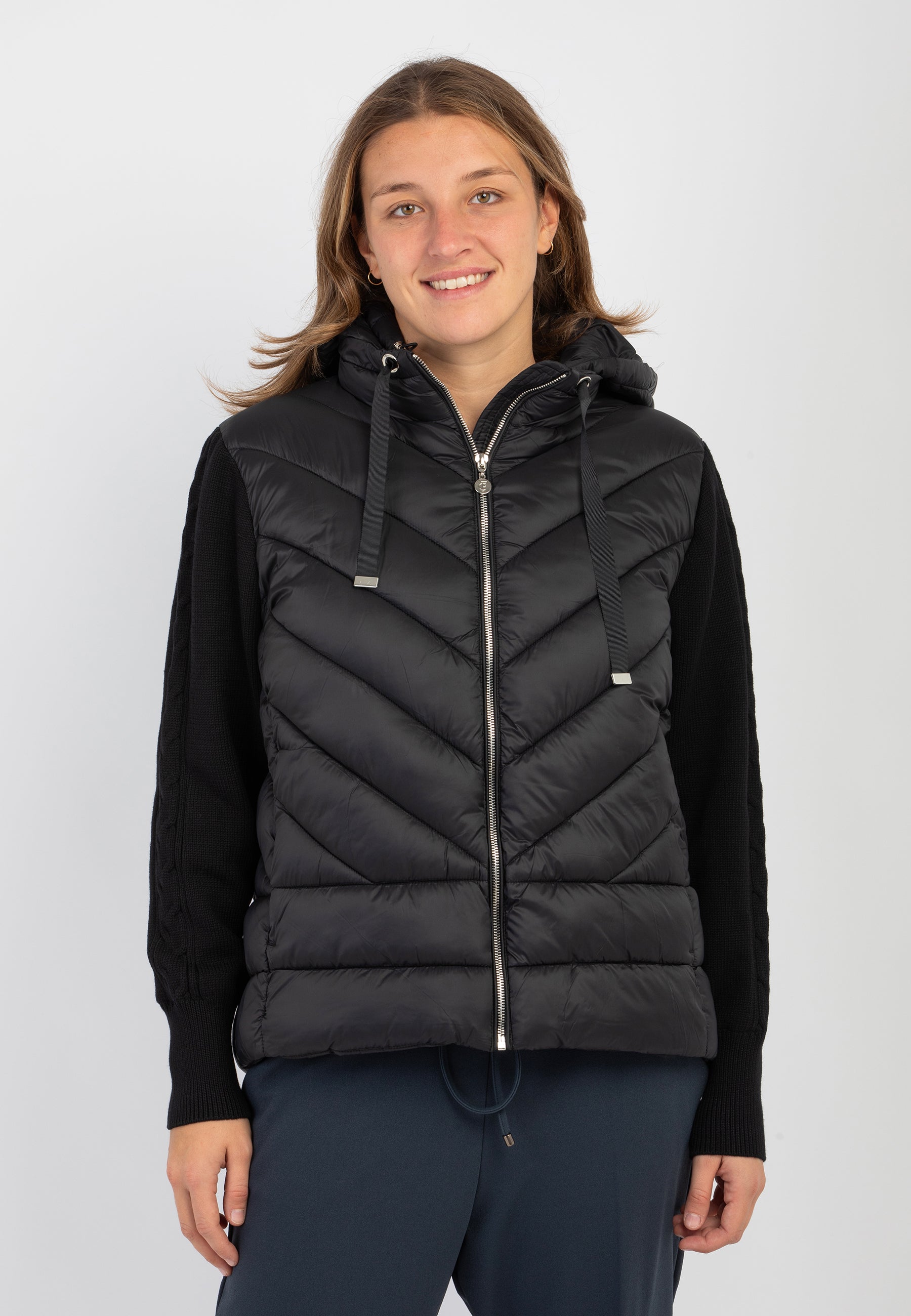 CARLA FERRONI Piumino Donna Trapuntato Imbottitura Termica Maniche in Maglia ART. 22189