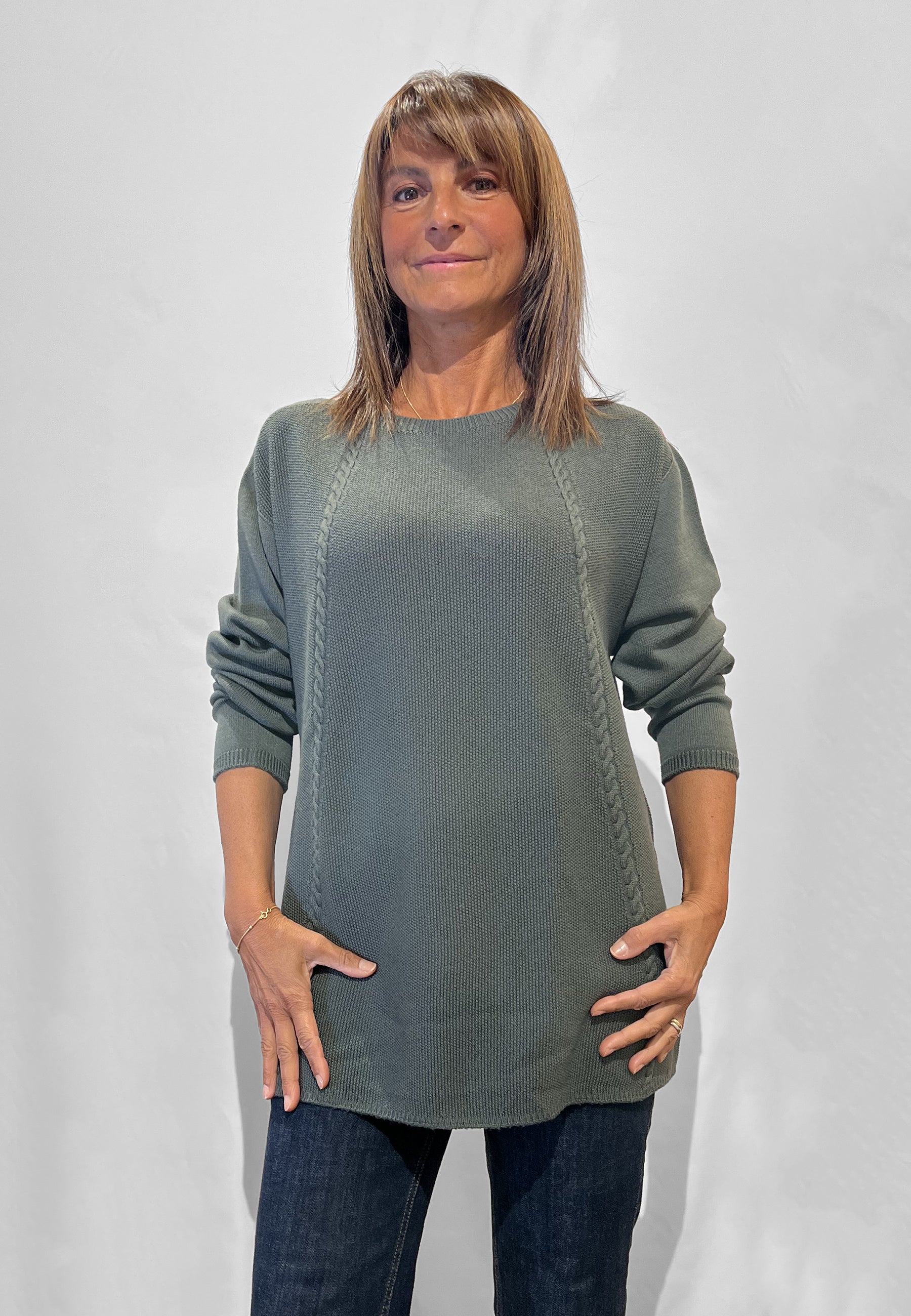 CARLA FERRONI Maglia Donna Manica Lunga Pura Lana ART. 4382 - XL / Verde