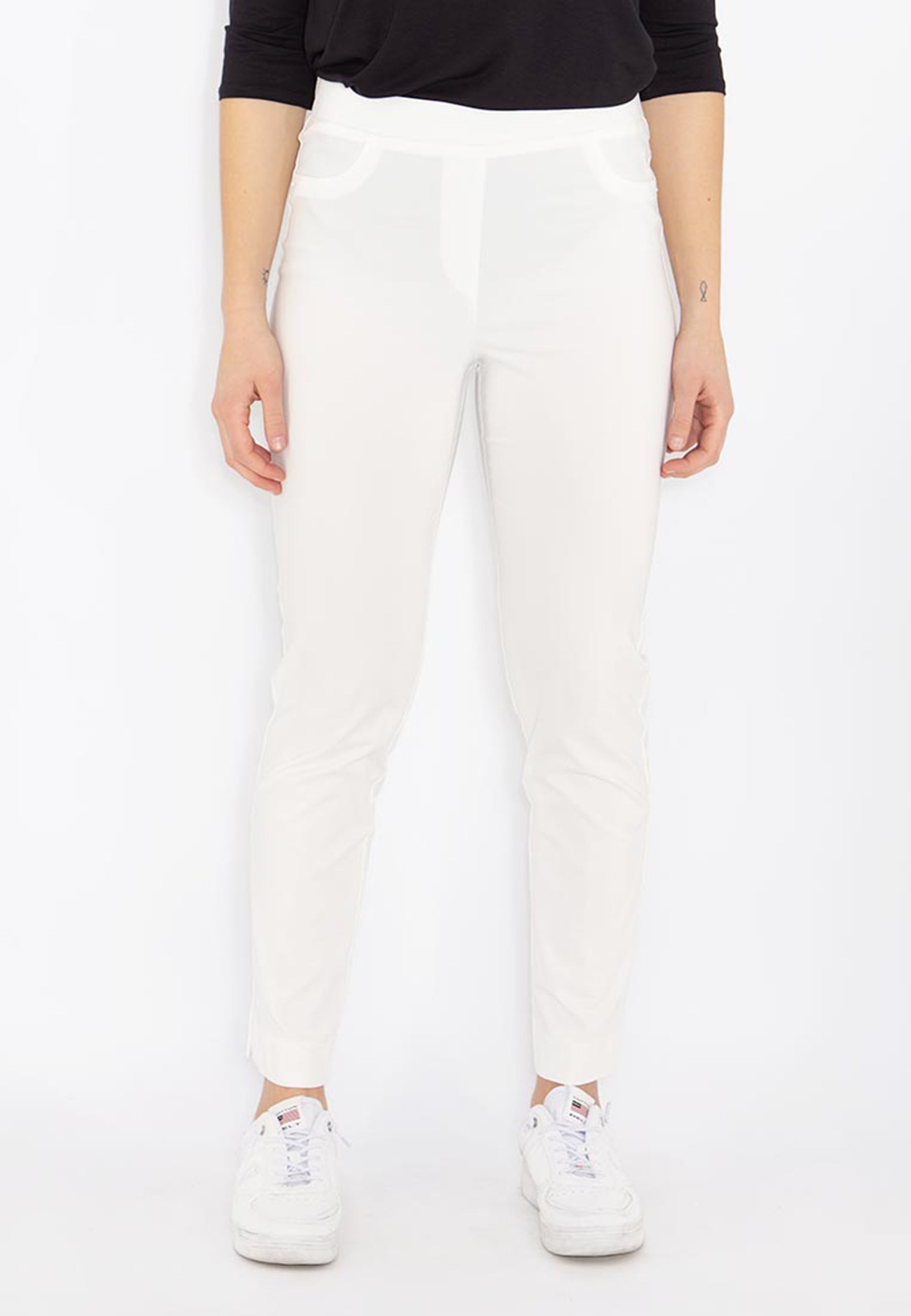 Pantalone Donna Elastico in Vita Tessuto Bengalina Leggero CARLA FERRONI 16020