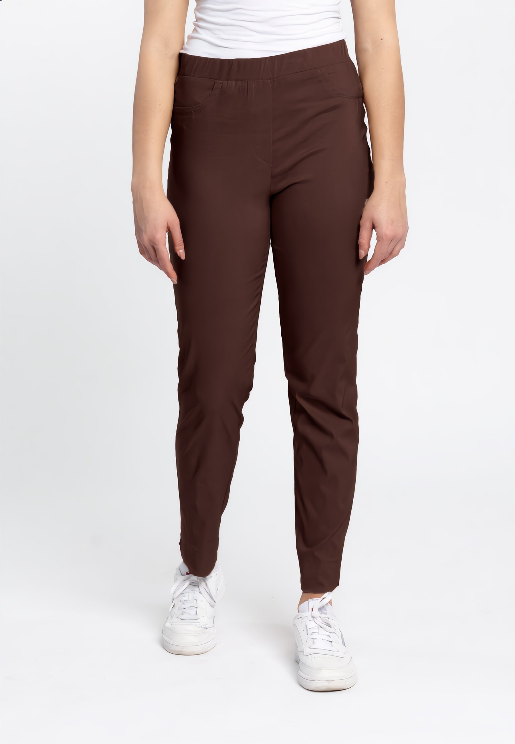 Pantalone Donna Elastico in Vita Tessuto Bengalina Leggero CARLA FERRONI 16020