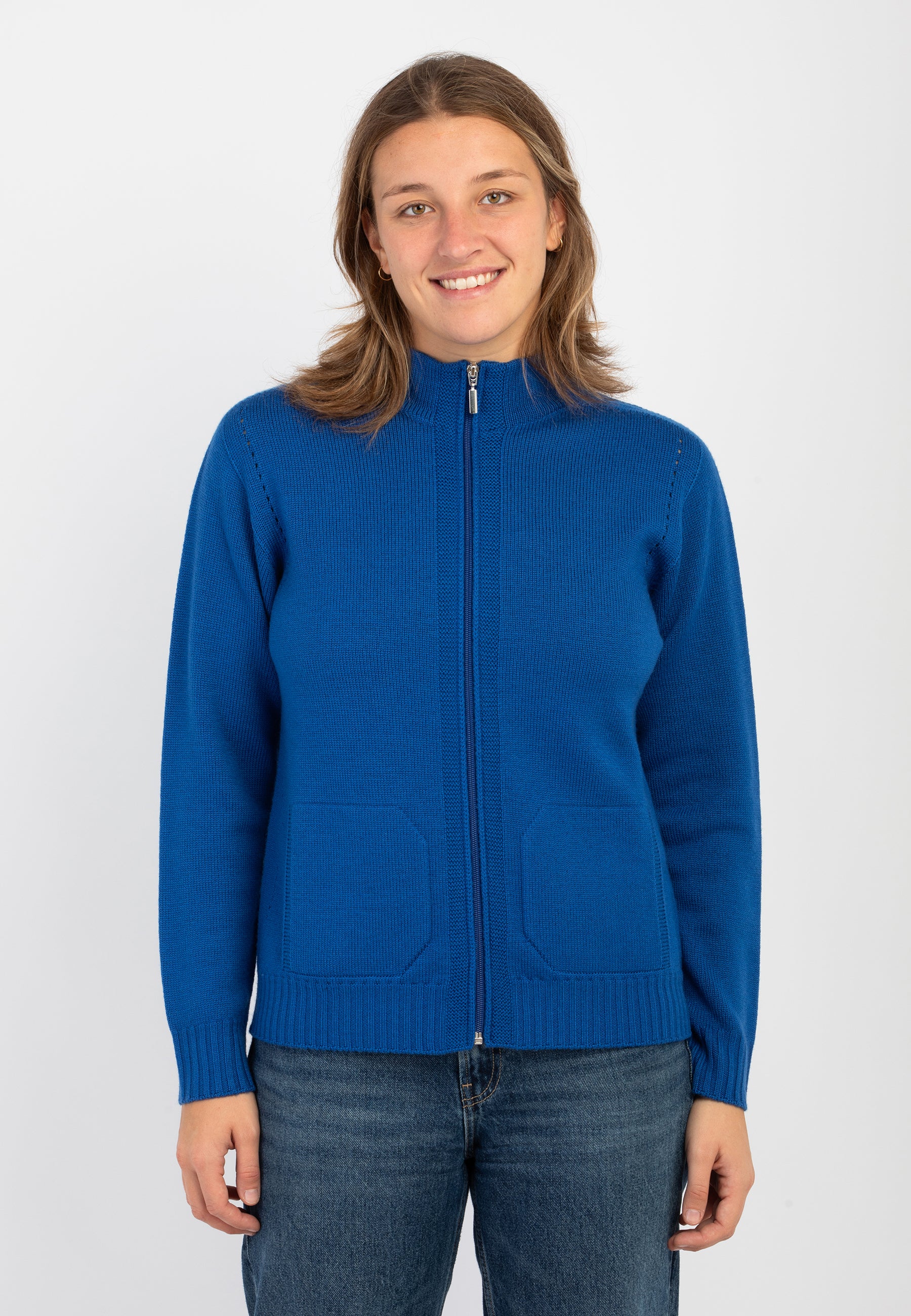 CARLA FERRONI Giacca Zip Maglia Donna in Pura Lana ART. 4370