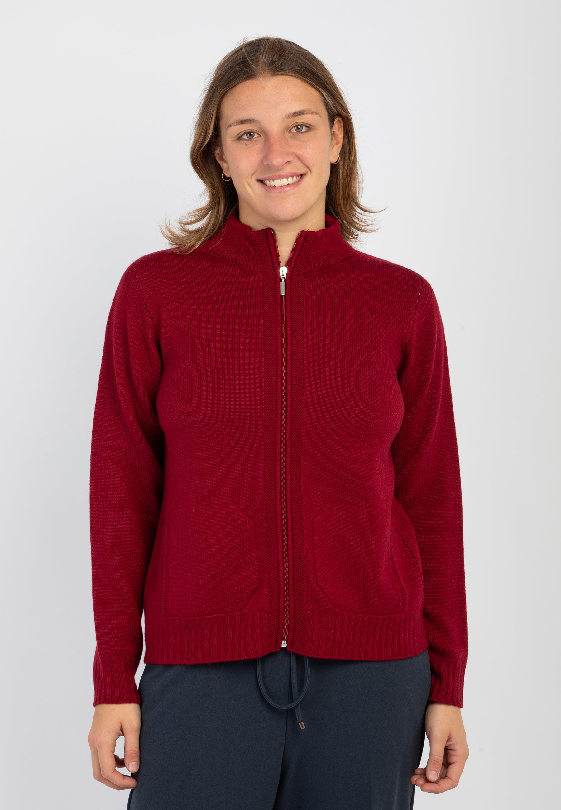 CARLA FERRONI Giacca Zip Maglia Donna in Pura Lana ART. 4370