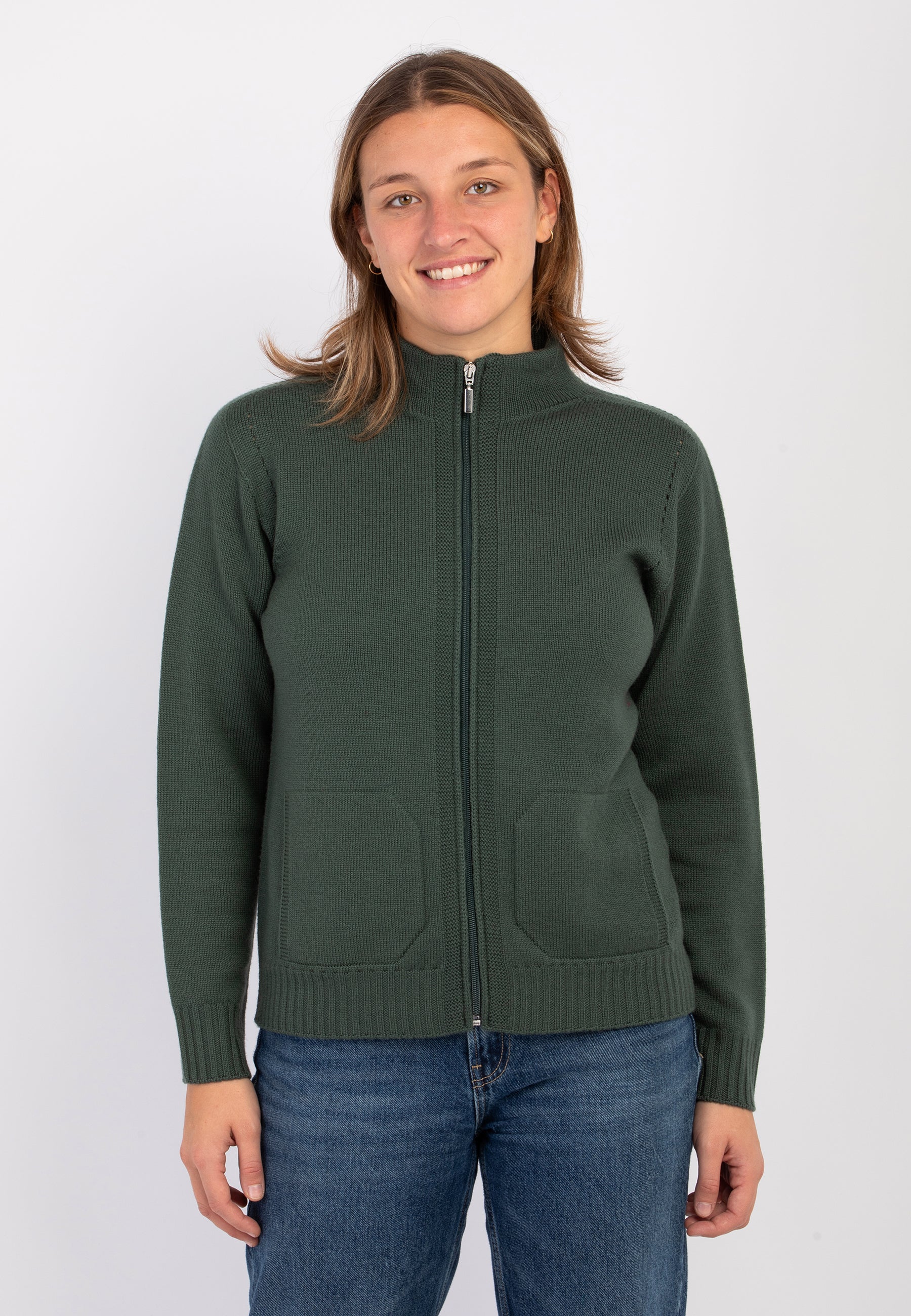 CARLA FERRONI Giacca Zip Maglia Donna in Pura Lana ART. 4370