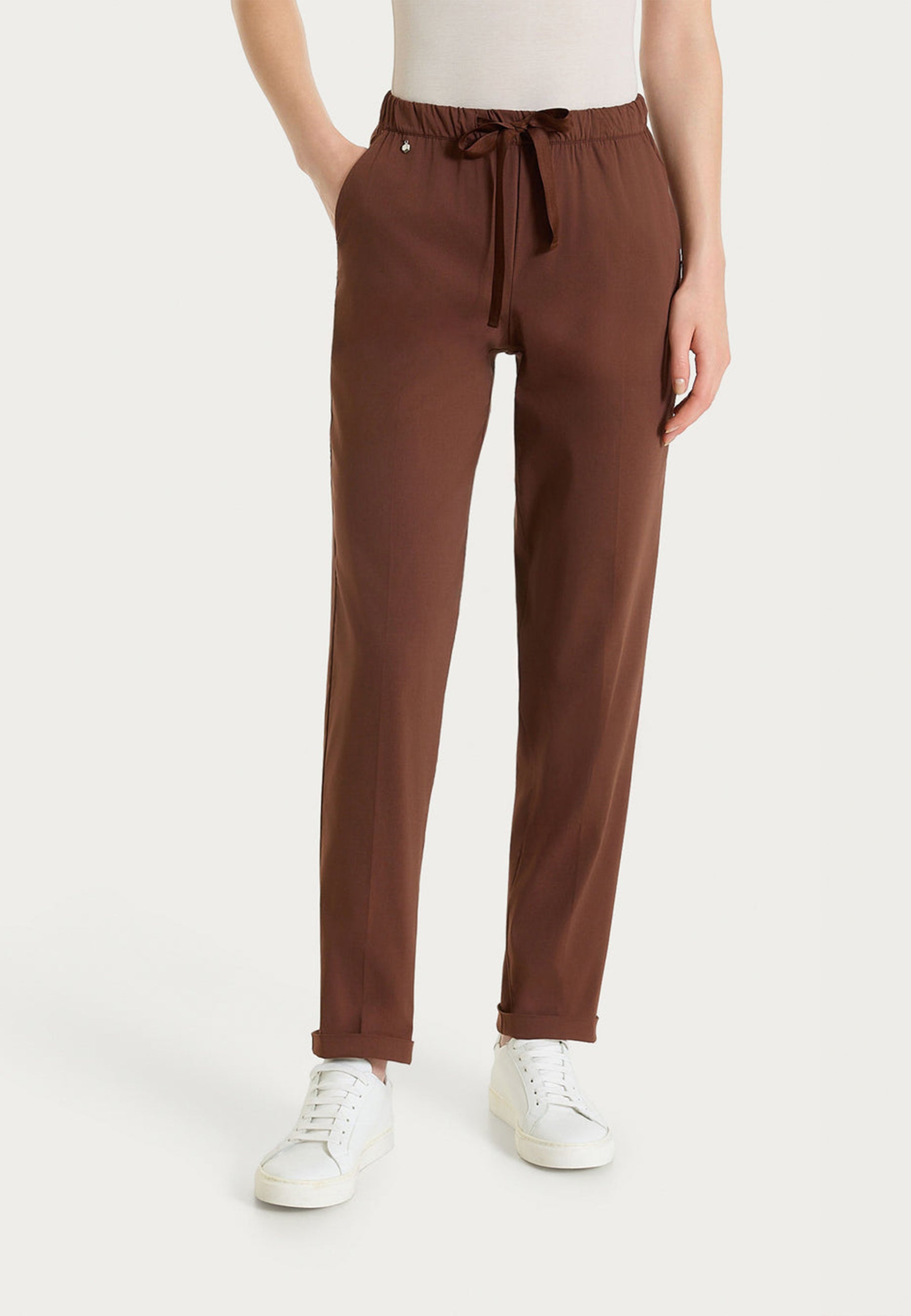 RAGNO Pantalone Lungo Donna Coulisse Cotone Estivo DH15PU