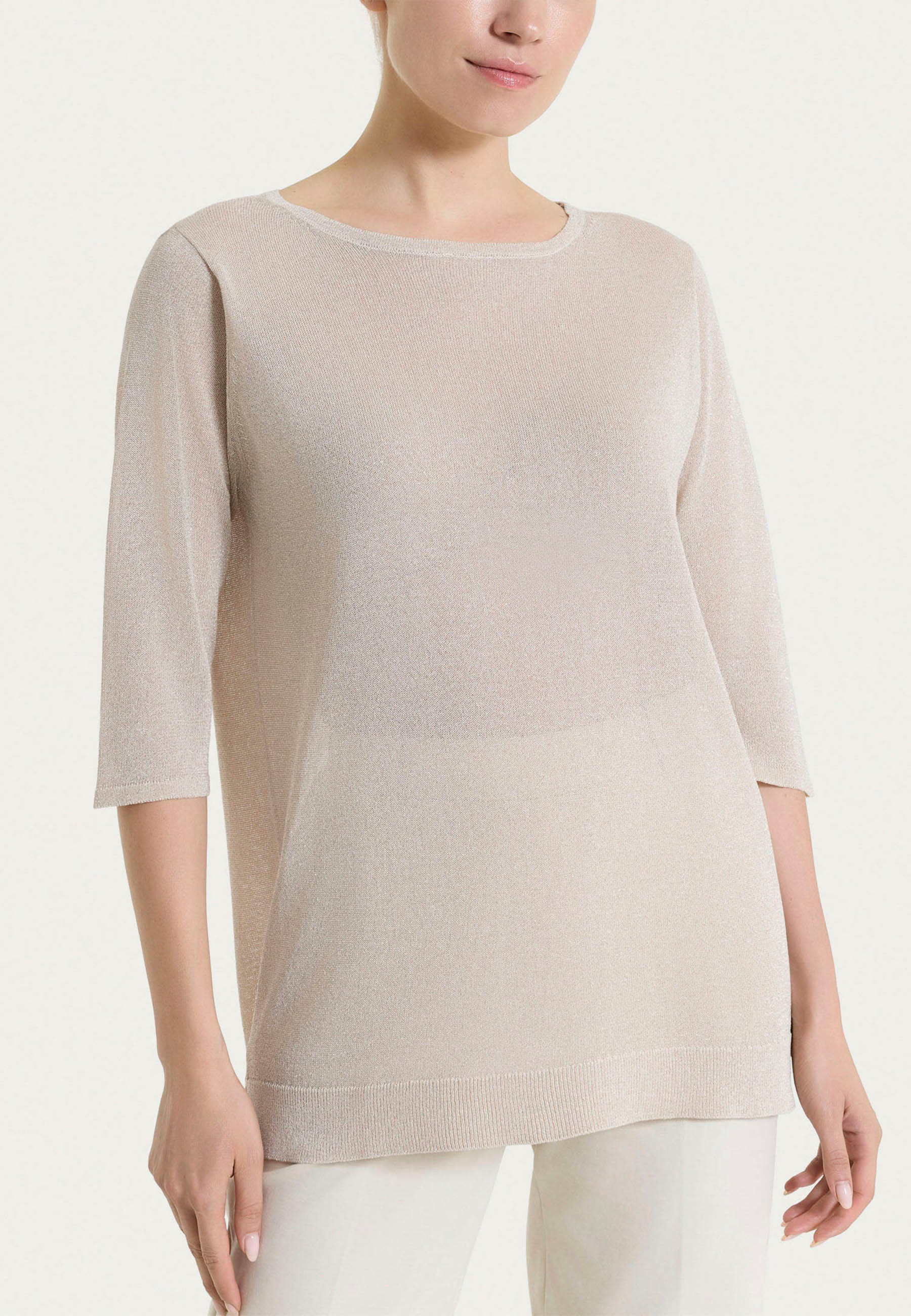 RAGNO T-shirt Donna Collo a Barchetta Inserti Lurex DN05MB