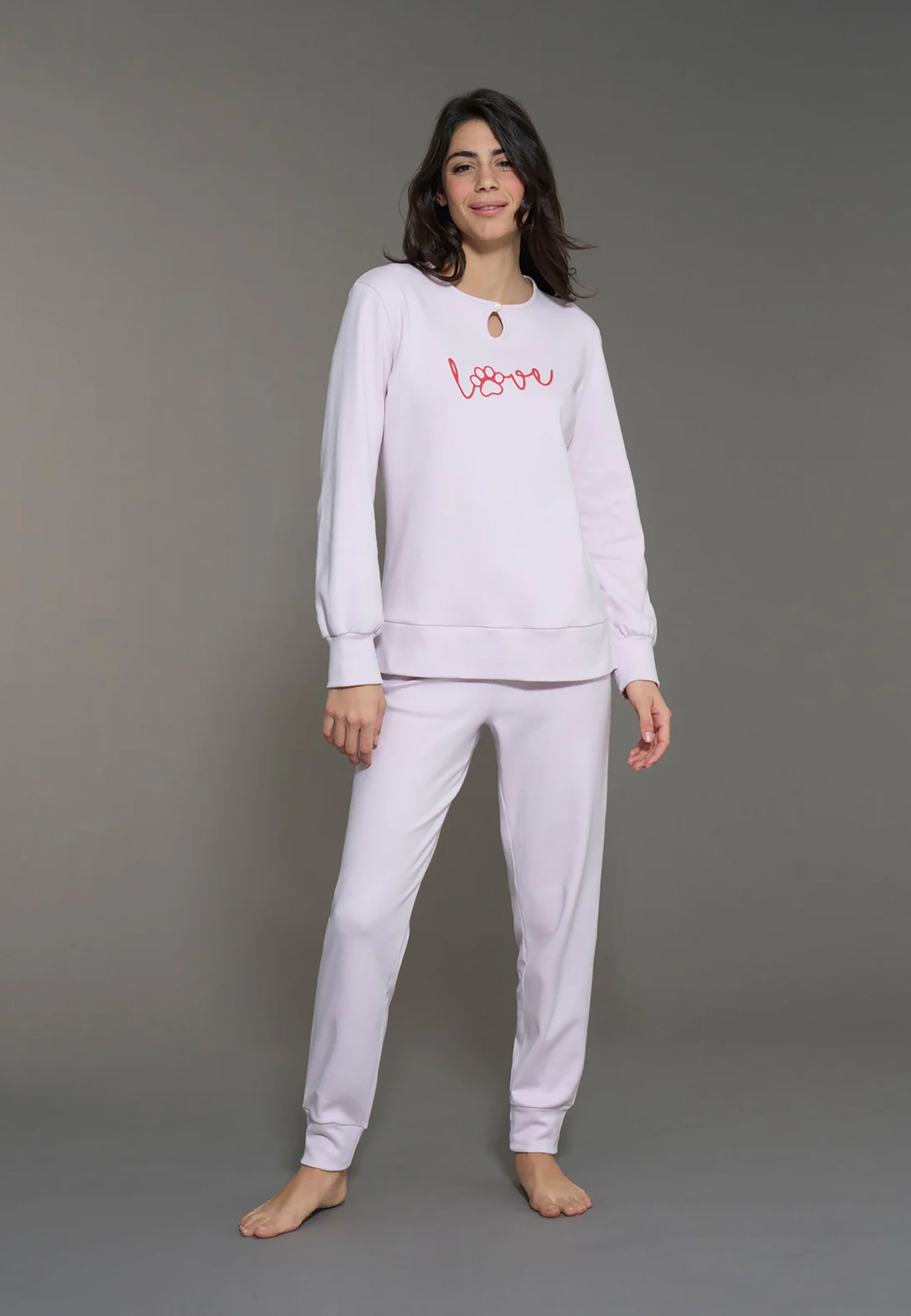 Pigiama Donna 100% Cotone Felpato RAGNO DN94NQ