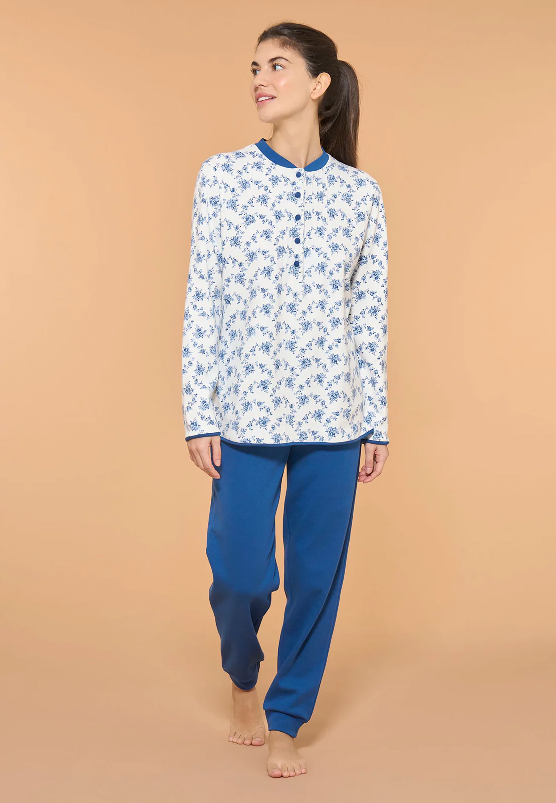 Pigiama Donna 100% Cotone Felpato RAGNO DO01N1