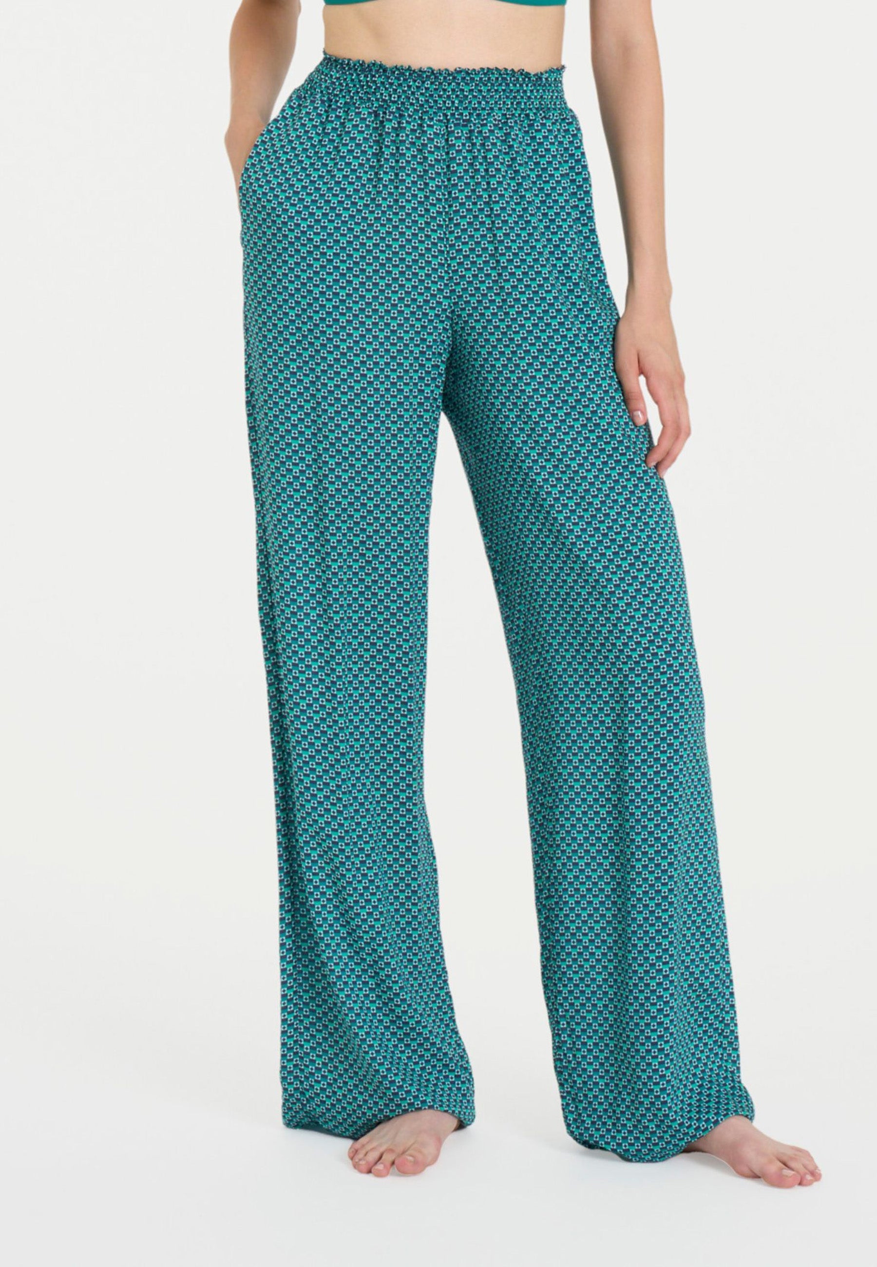 Pantalone Donna Lungo Fantasia 100% Viscosa Leggera DQ02PE