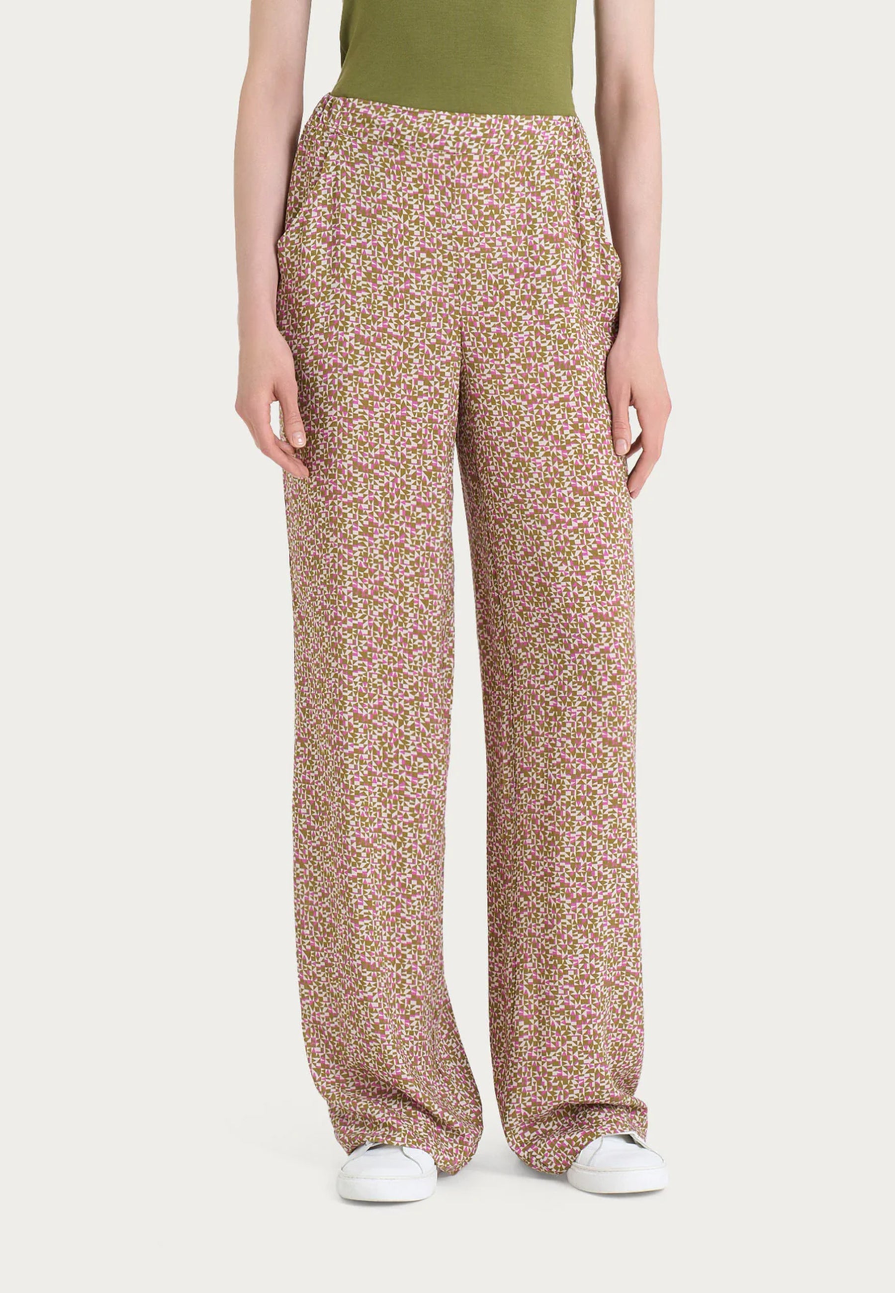 Pantalone Donna Microfantasia 100% Viscosa Leggera RAGNO DQ25PE