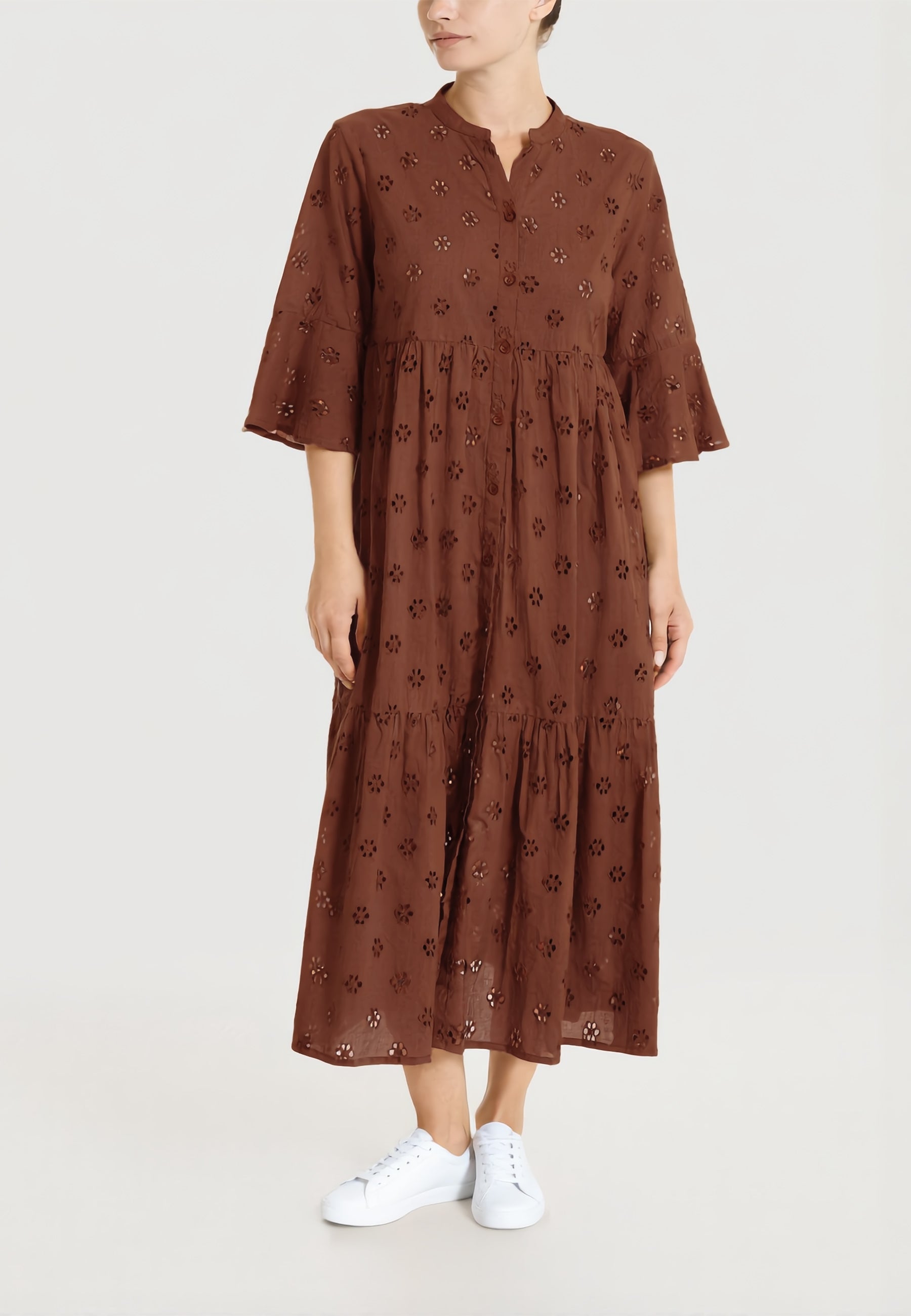 RAGNO Abito Donna Mezza Manica Cotone San Gallo Estivo DS56DG