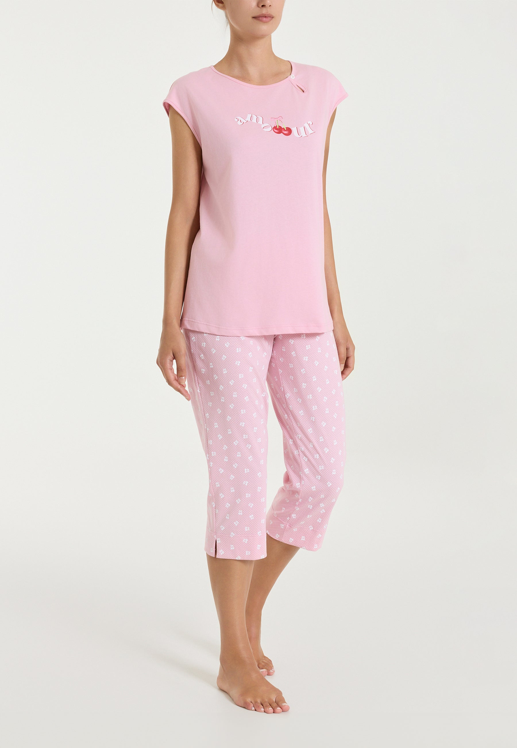 RAGNO Pigiama Donna Corto Cotone Jersey Leggero Fantasia DT06NB