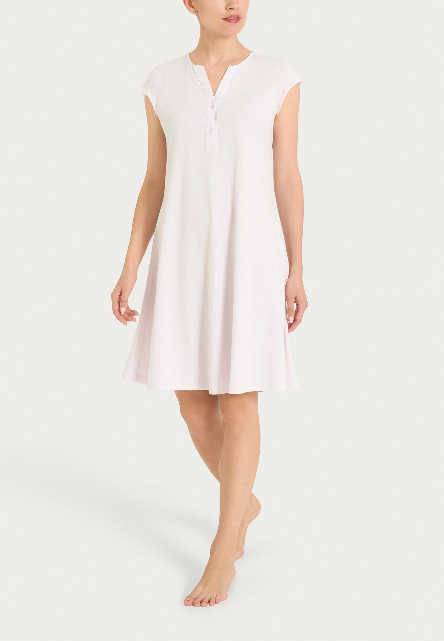 RAGNO Camicia Notte Mezza Manica Donna Cotone Leggero DT20NK