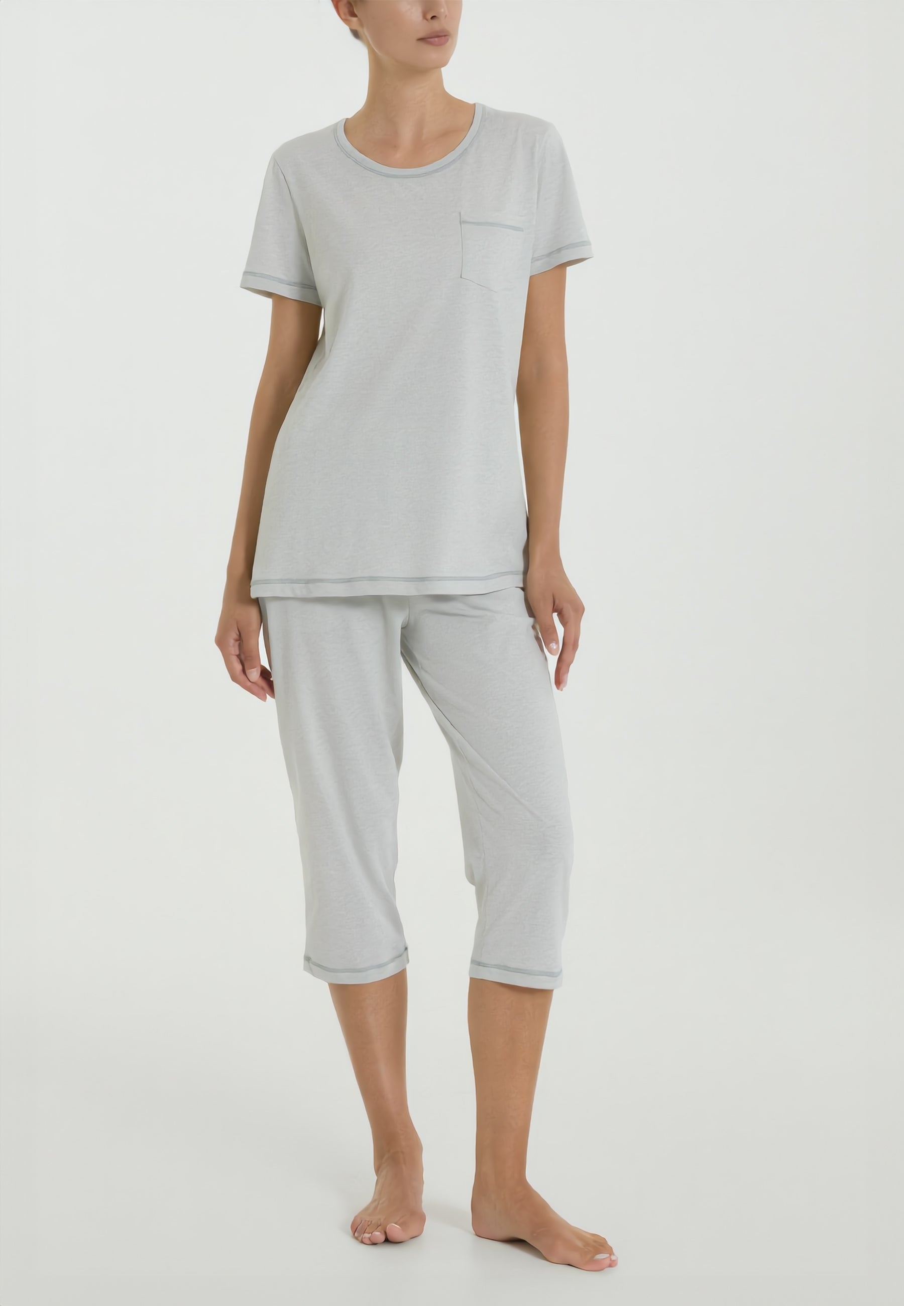 RAGNO Pigiama Donna Corto Girocollo Cotone Jersey Leggero DT30NB