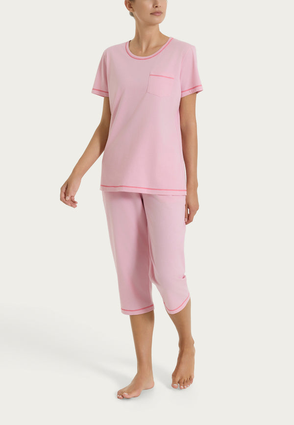 RAGNO Pigiama Donna Corto Girocollo Cotone Jersey Leggero DT30NB