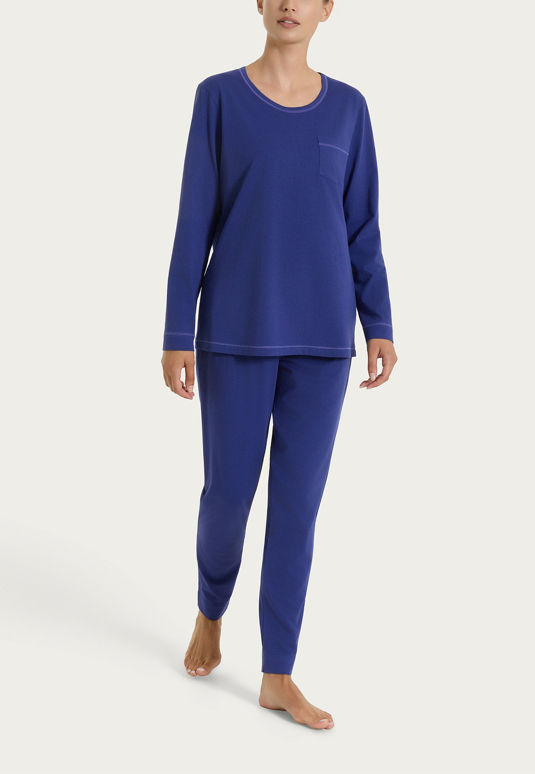 RAGNO Pigiama Donna Lungo Girocollo Cotone Jersey Leggero DT30NQ