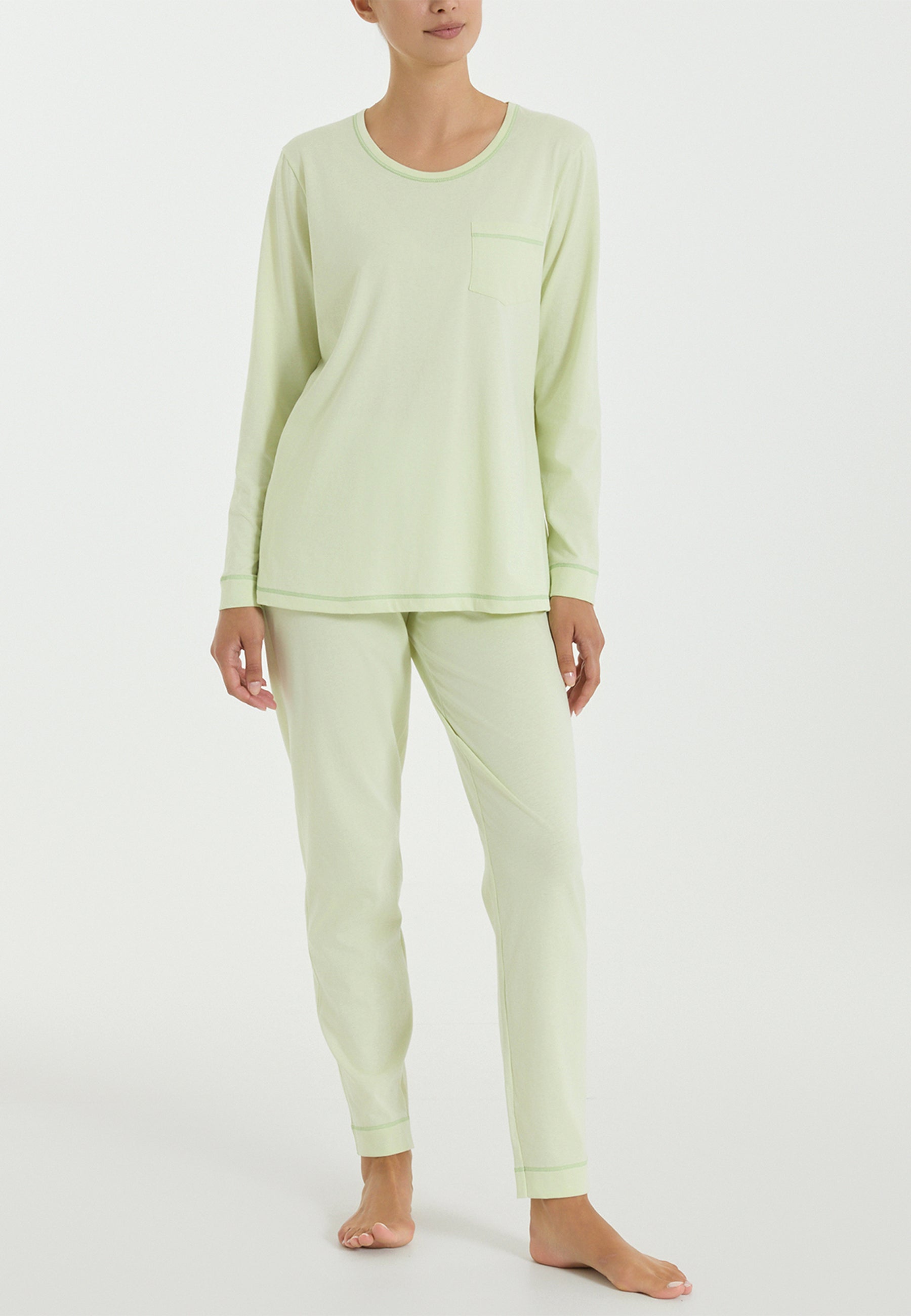 RAGNO Pigiama Donna Lungo Girocollo Cotone Jersey Leggero DT30NQ