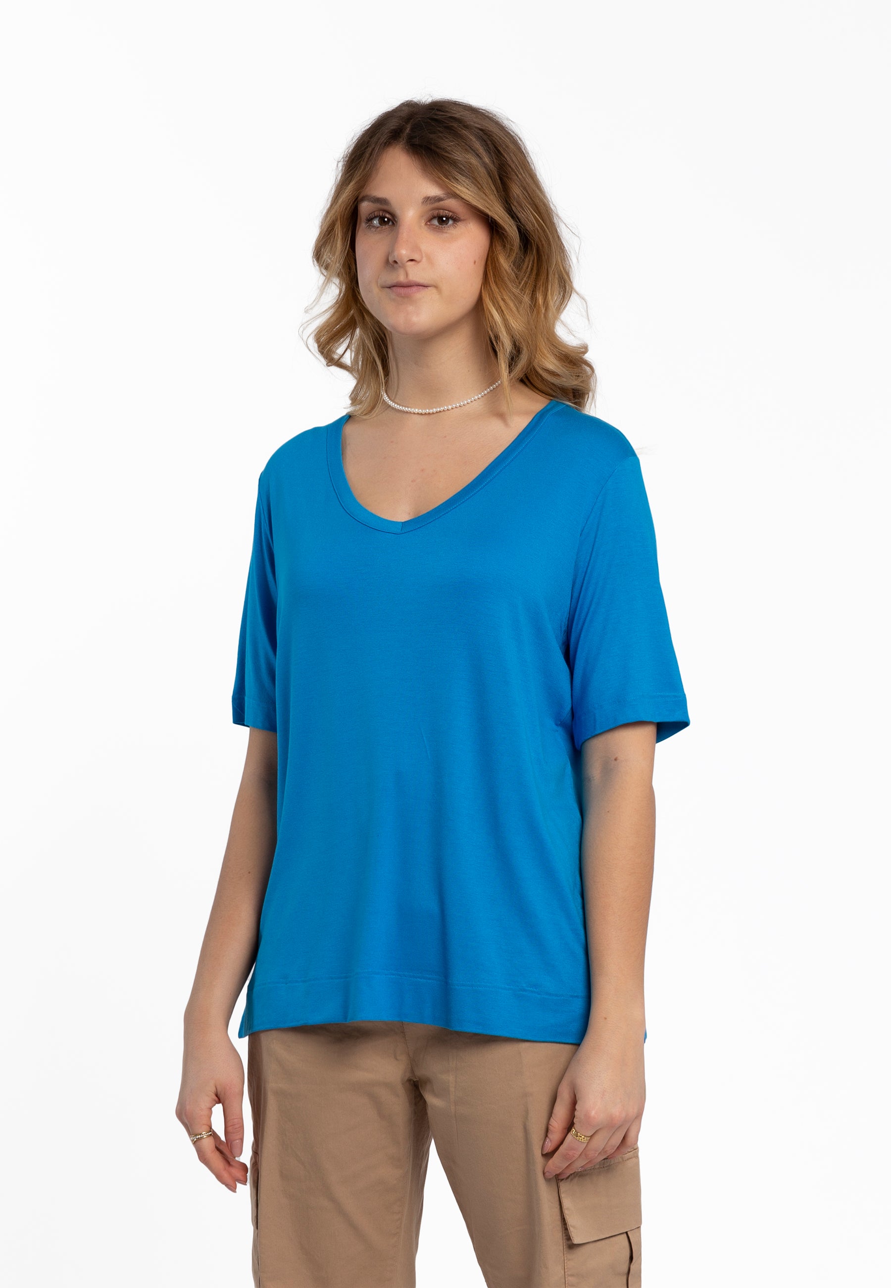 T-Shirt Donna Mezza Manica Scollo V Viscosa RAGNO DN12T8