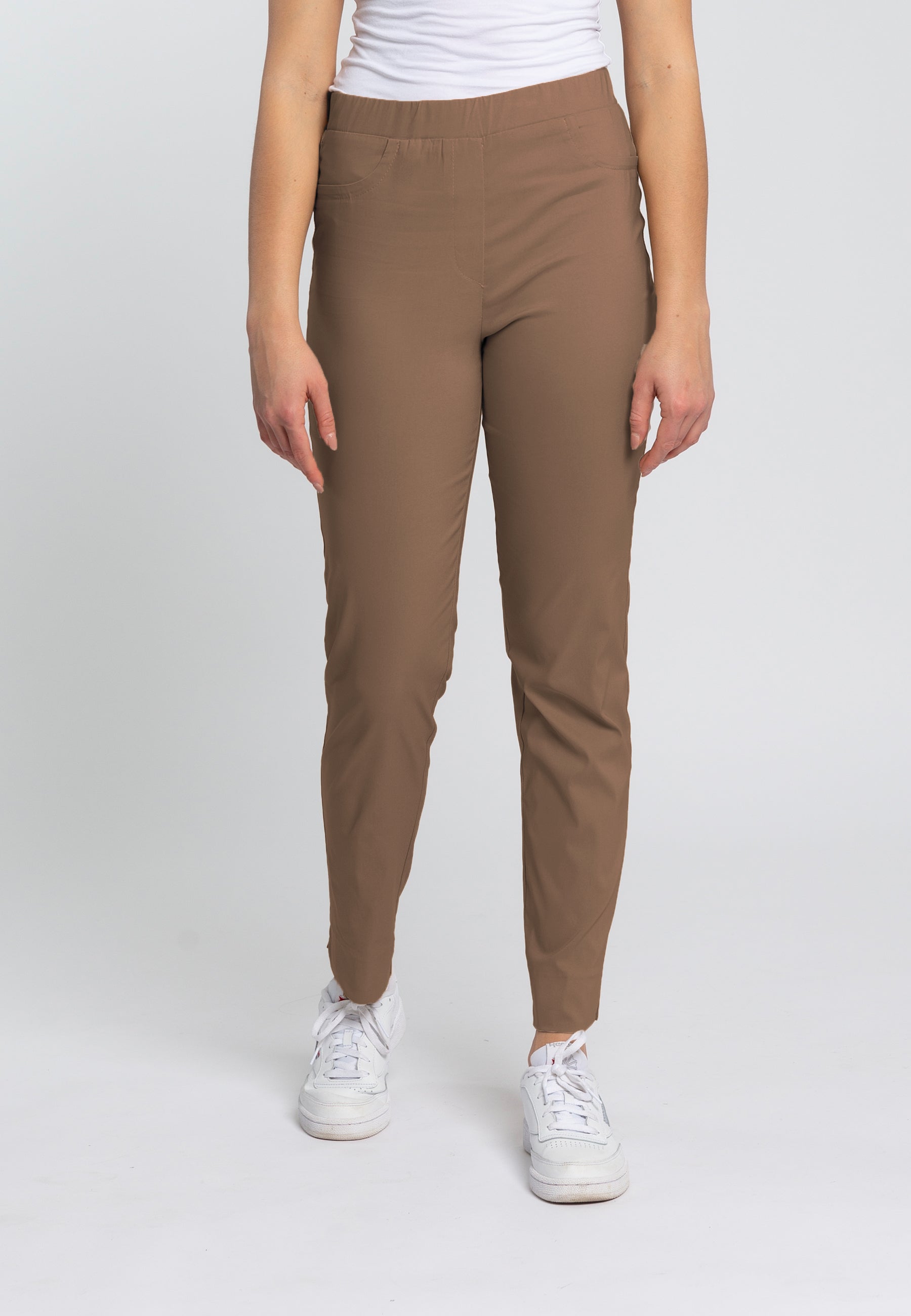 Pantalone Donna Elastico in Vita Tessuto Bengalina Leggero CARLA FERRONI 16020