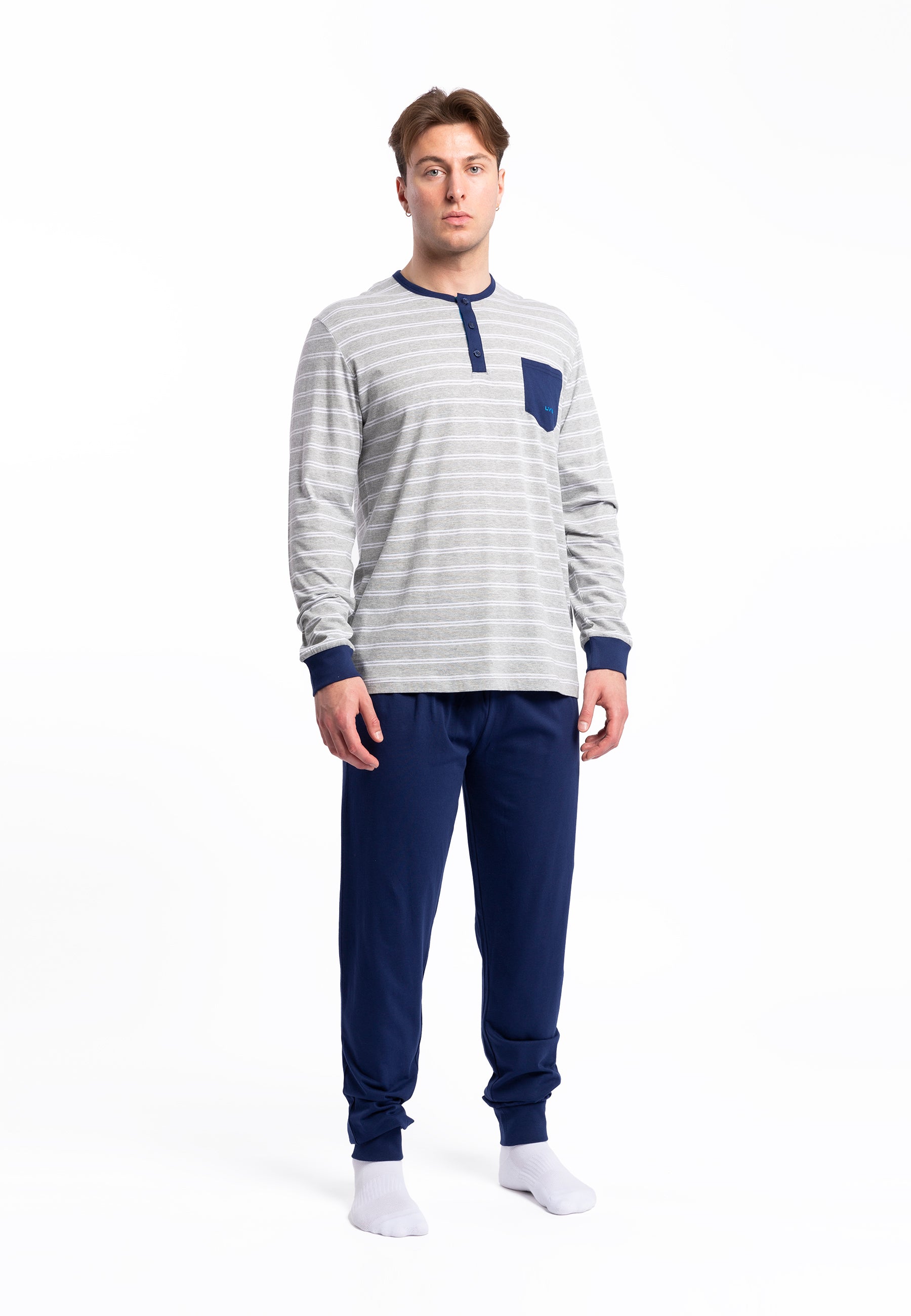 Pigiama uomo maniche lunghe 100% Cotone leggero LOVABLE 9L0D6I