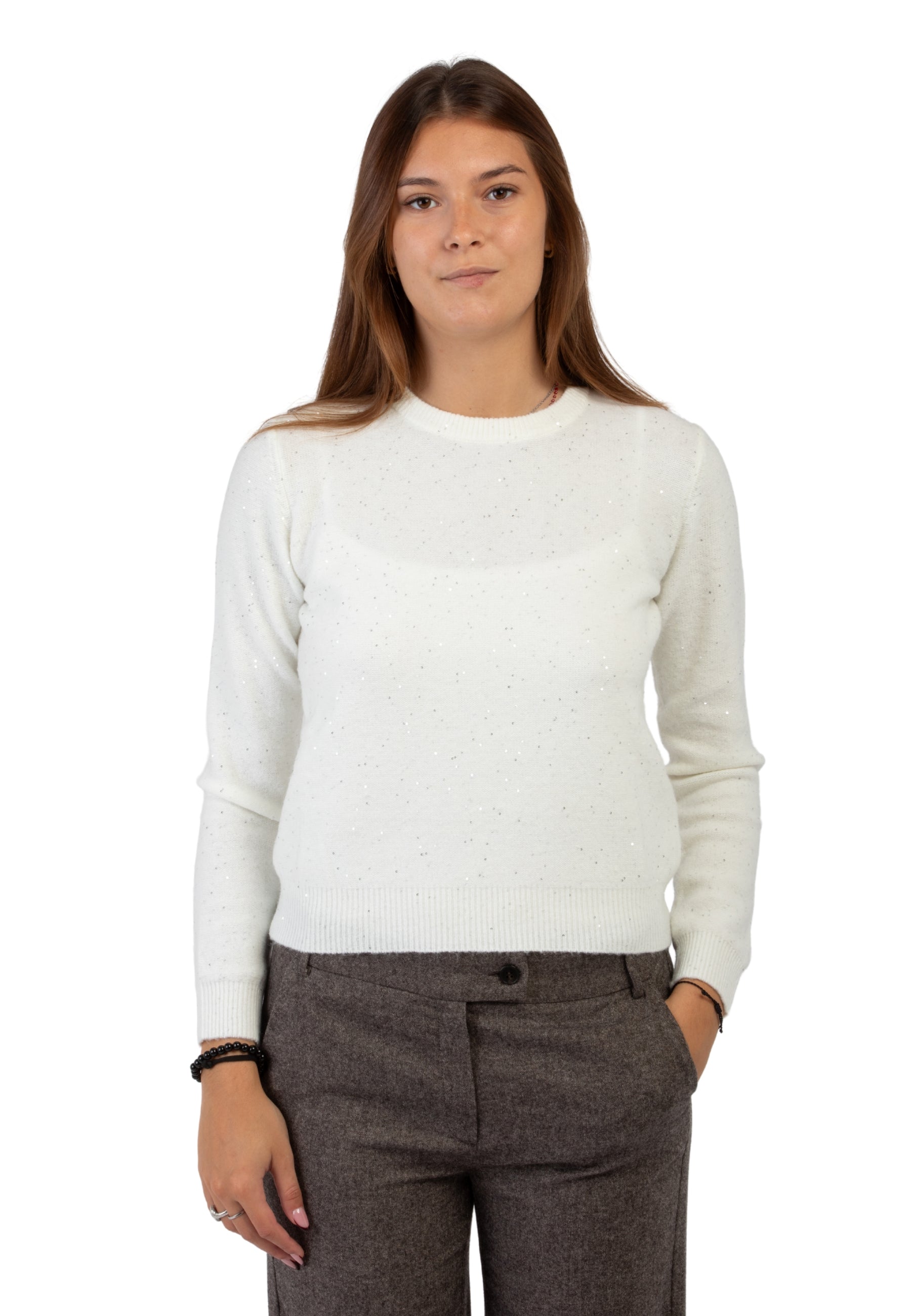 EMME MARELLA Maglia Donna Manica Lunga Lana Pailettes ART. RUTH