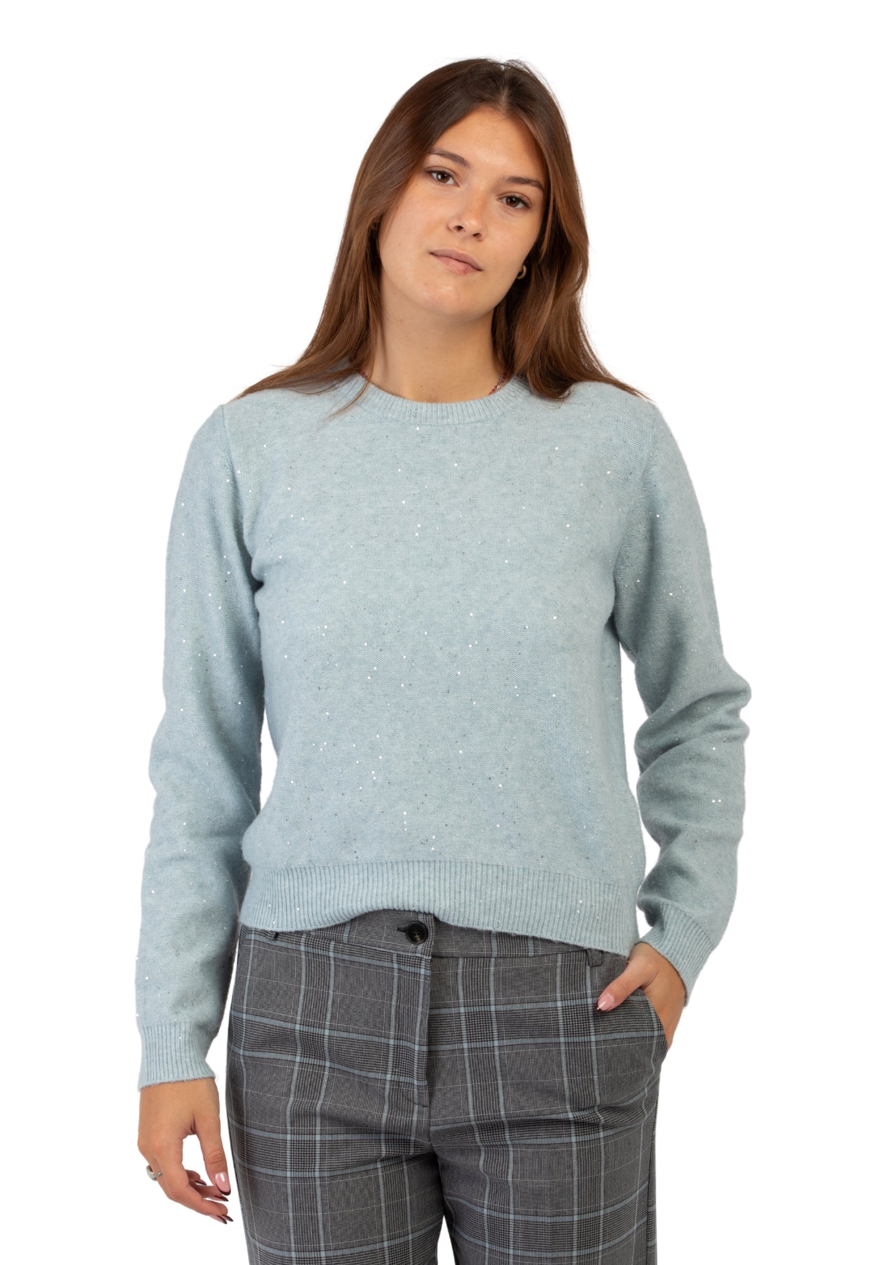 EMME MARELLA Maglia Donna Manica Lunga Lana Pailettes ART. RUTH