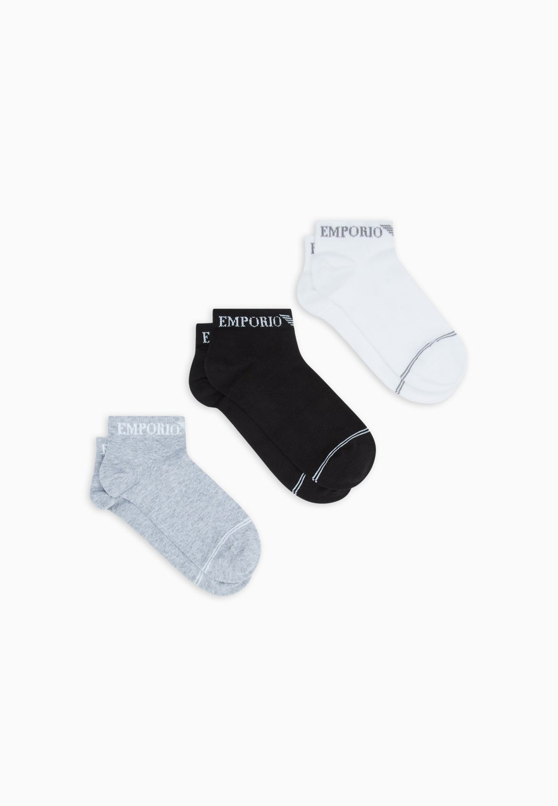 EMPORIO ARMANI 3 Calzine Donna Corte In Cotone ART. EW000584-AF20515