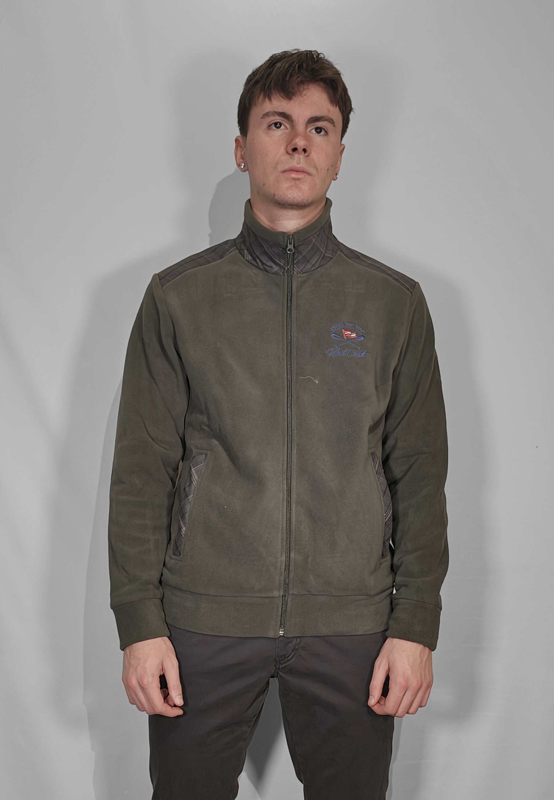 F.LLI CAMPAGNOLO Giacca Uomo Zip Pile Inserto Scozzese ART, 8Z37323