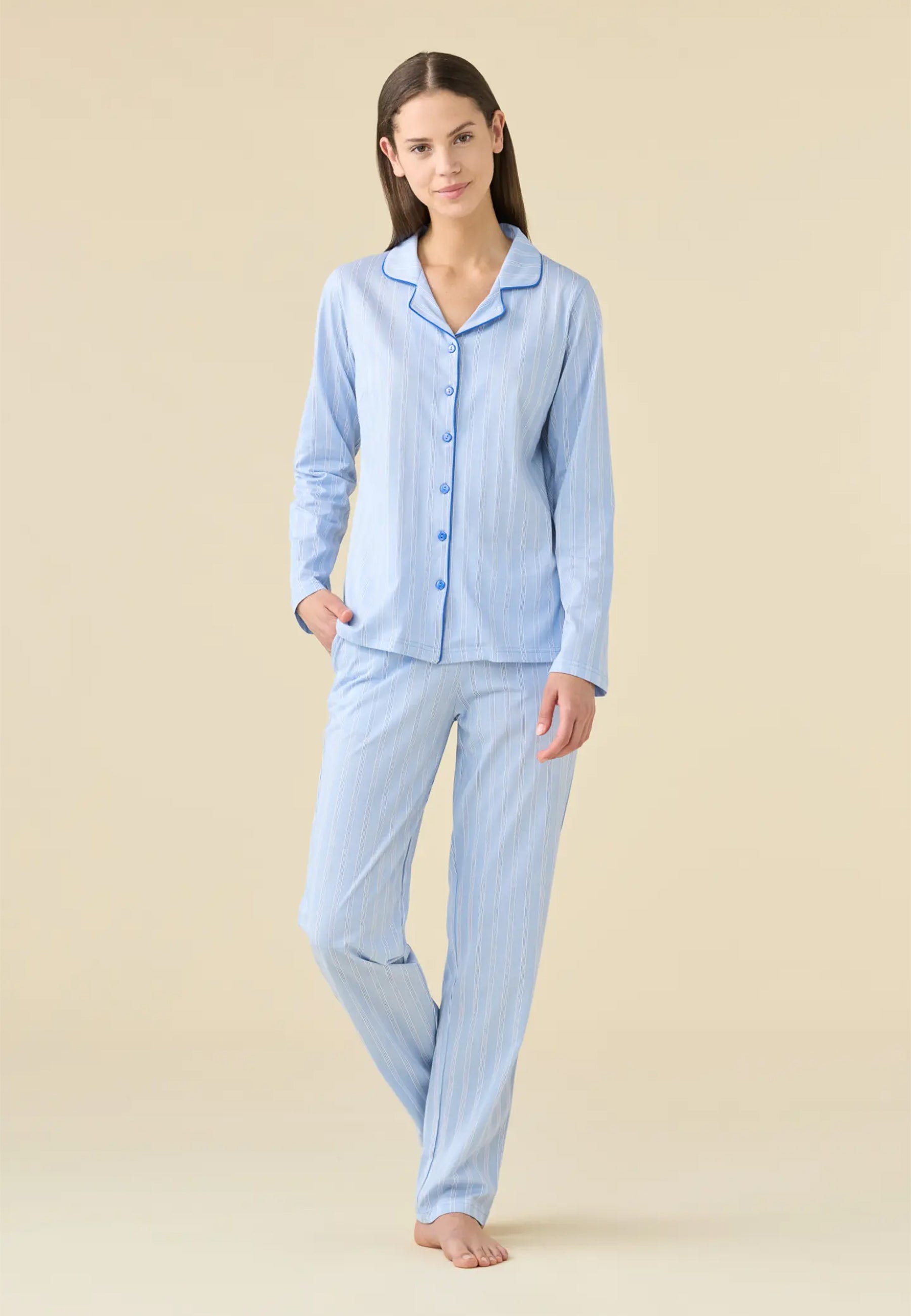 NOI DI NOTTE Pigiama Donna Aperto Cotone Rigato ART. FA009718