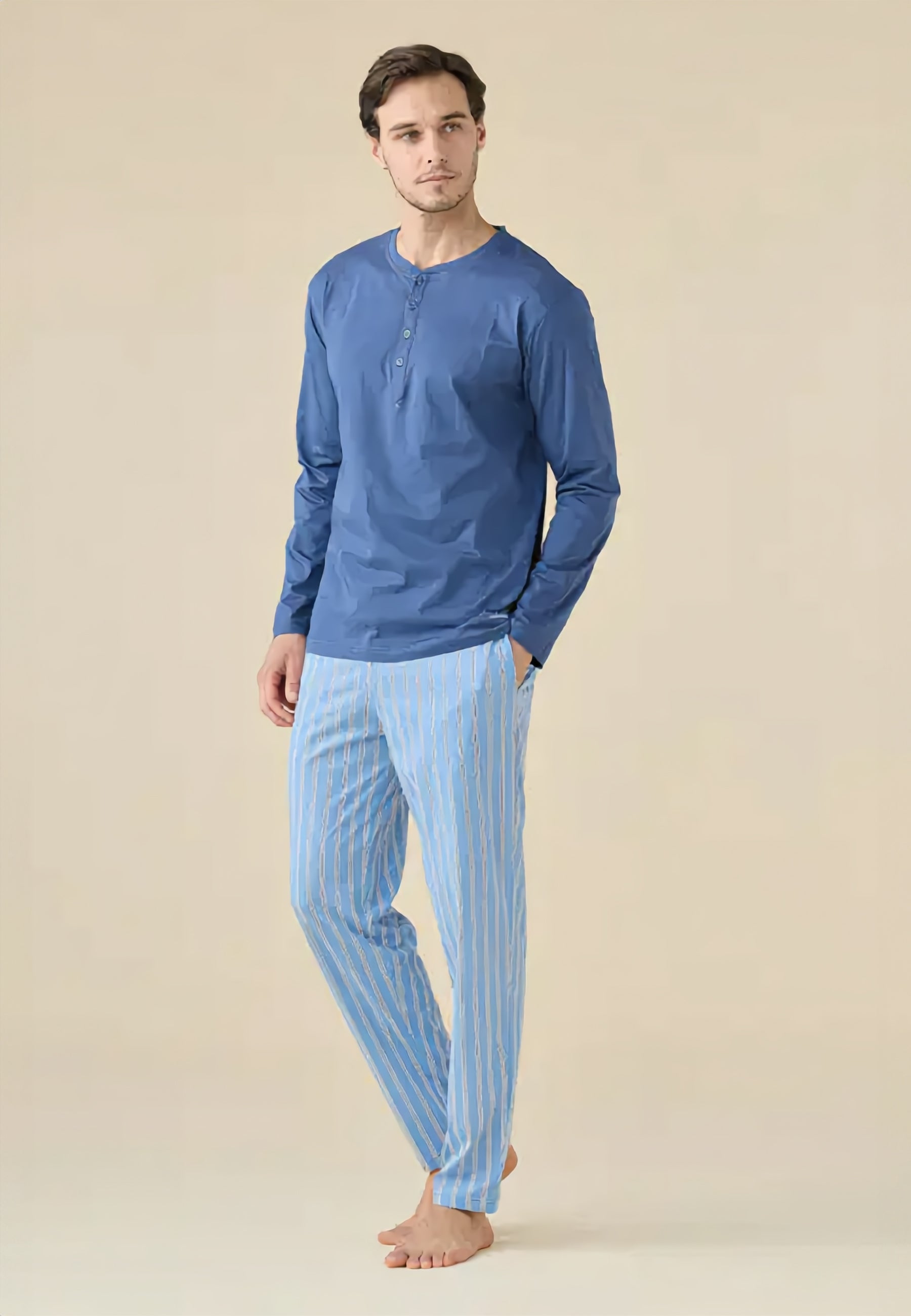 NOI DI NOTTE Pigiama Uomo Lungo Cotone Estivo ART. FC003228