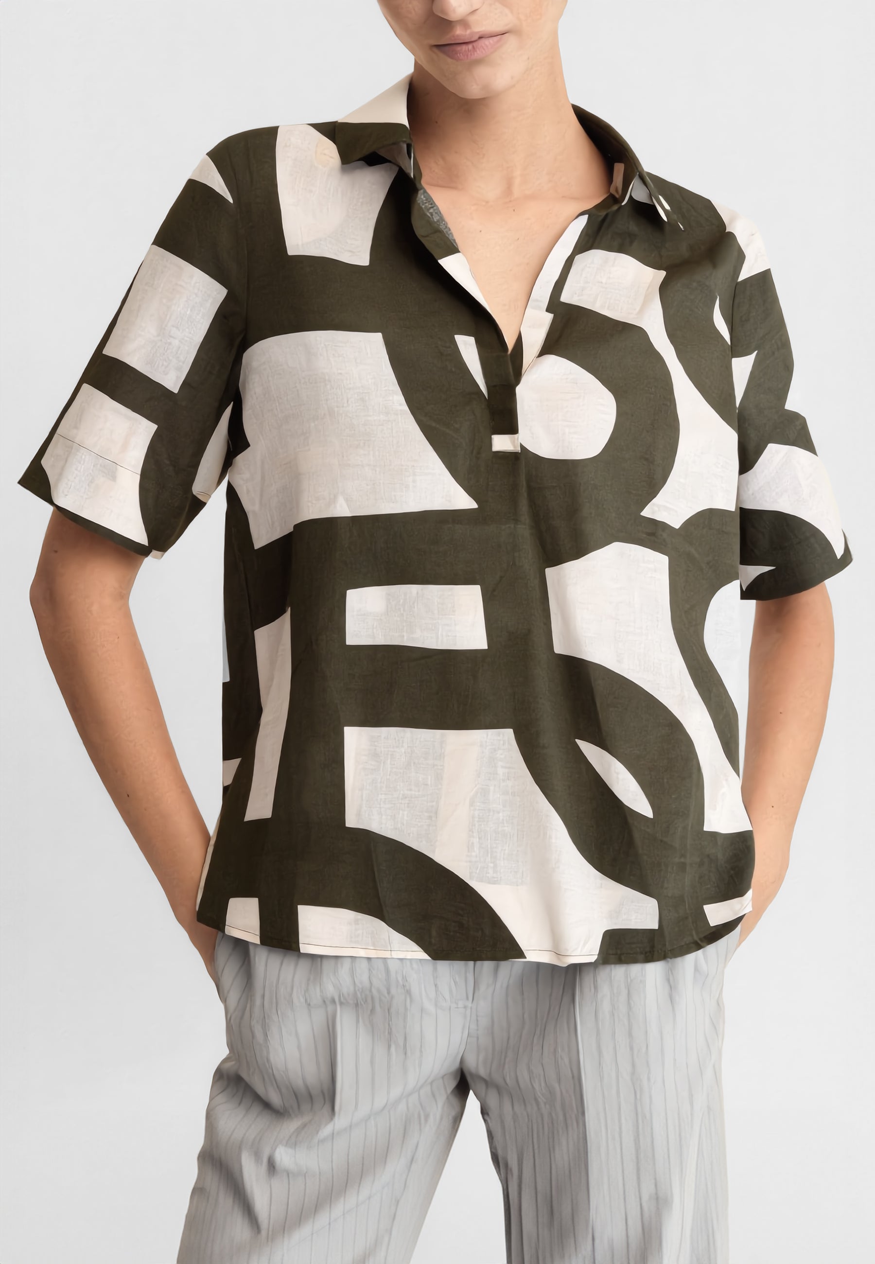 EMME MARELLA Camicia Donna Mezza Manica Lino Cotone ART. FEROCE