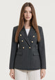 YES ZEE Giacca Donna Doppio Petto Gessata Autunnale G029D500