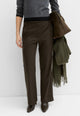 EMME MARELLA Pantalone Donna Lungo Zip Flanella di Lana GELATO