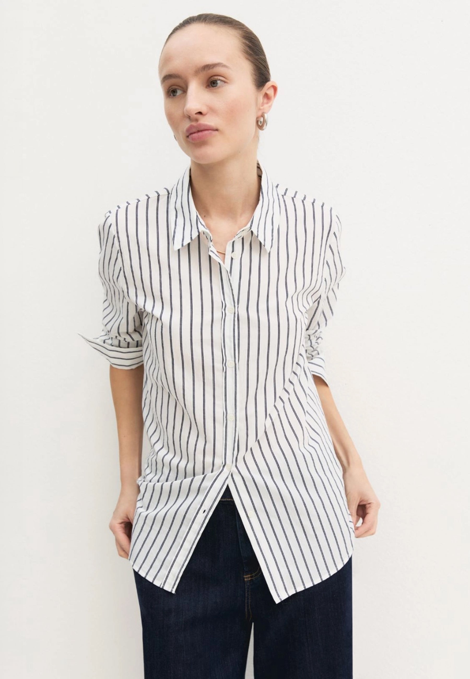 EMME MARELLA Camicia Donna Lunga Cotone Nylon Rigata GUGLIA
