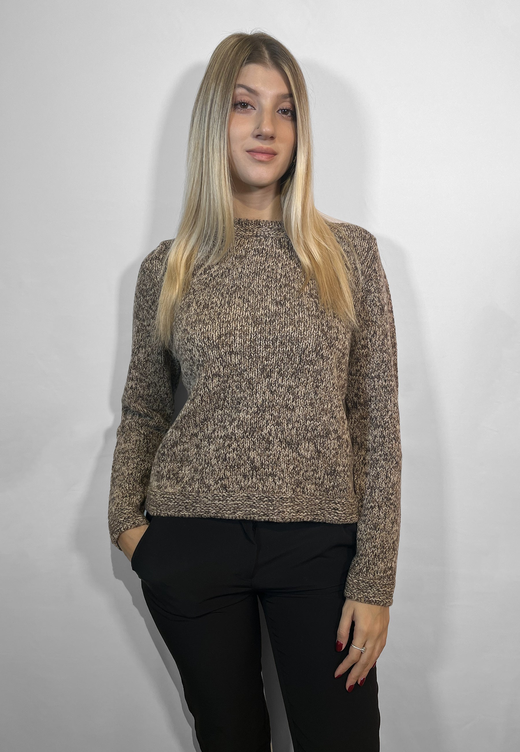 GRAN SASSO Maglia Donna Manica Lunga Girocollo Lana Cachemire ART. 10213/17303