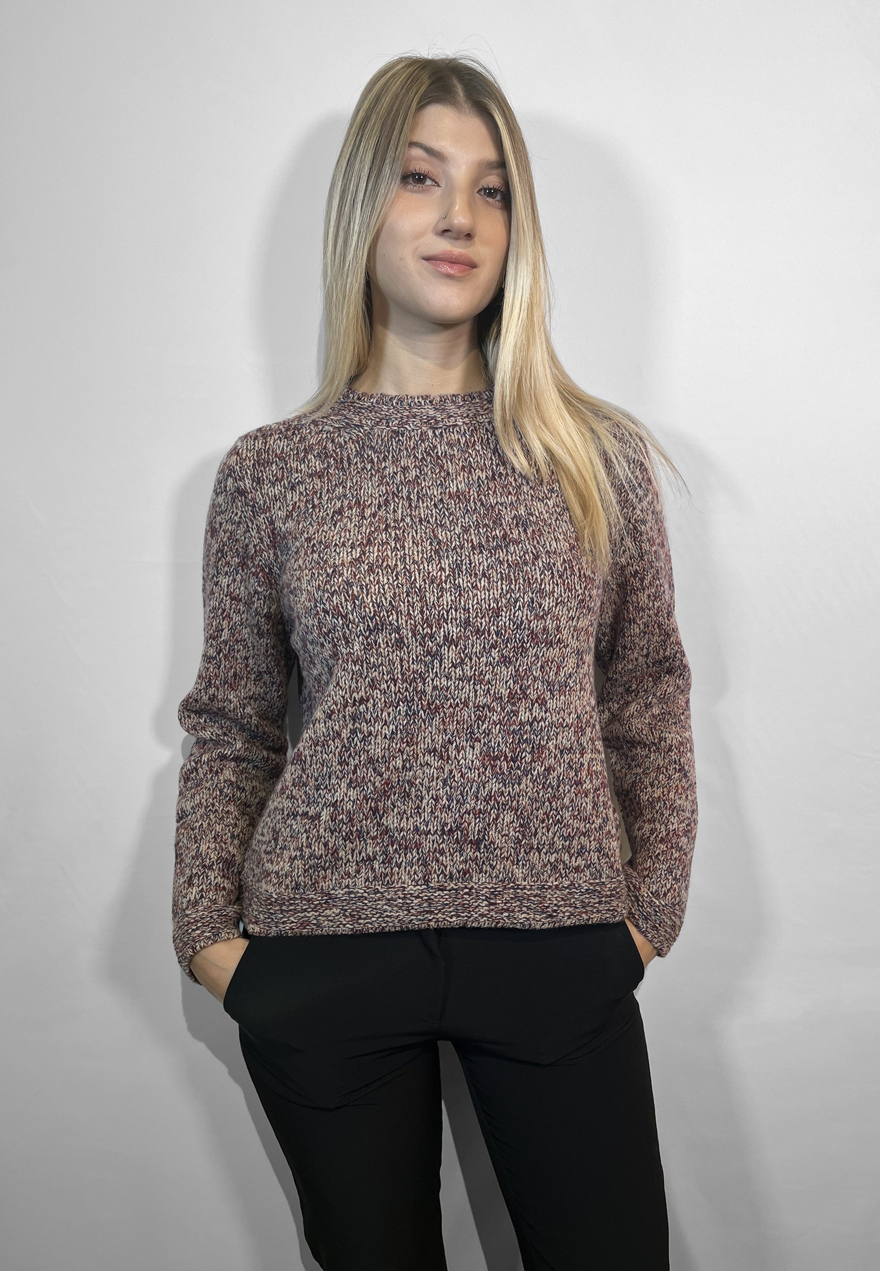 GRAN SASSO Maglia Donna Manica Lunga Girocollo Lana Cachemire ART. 10213/17303