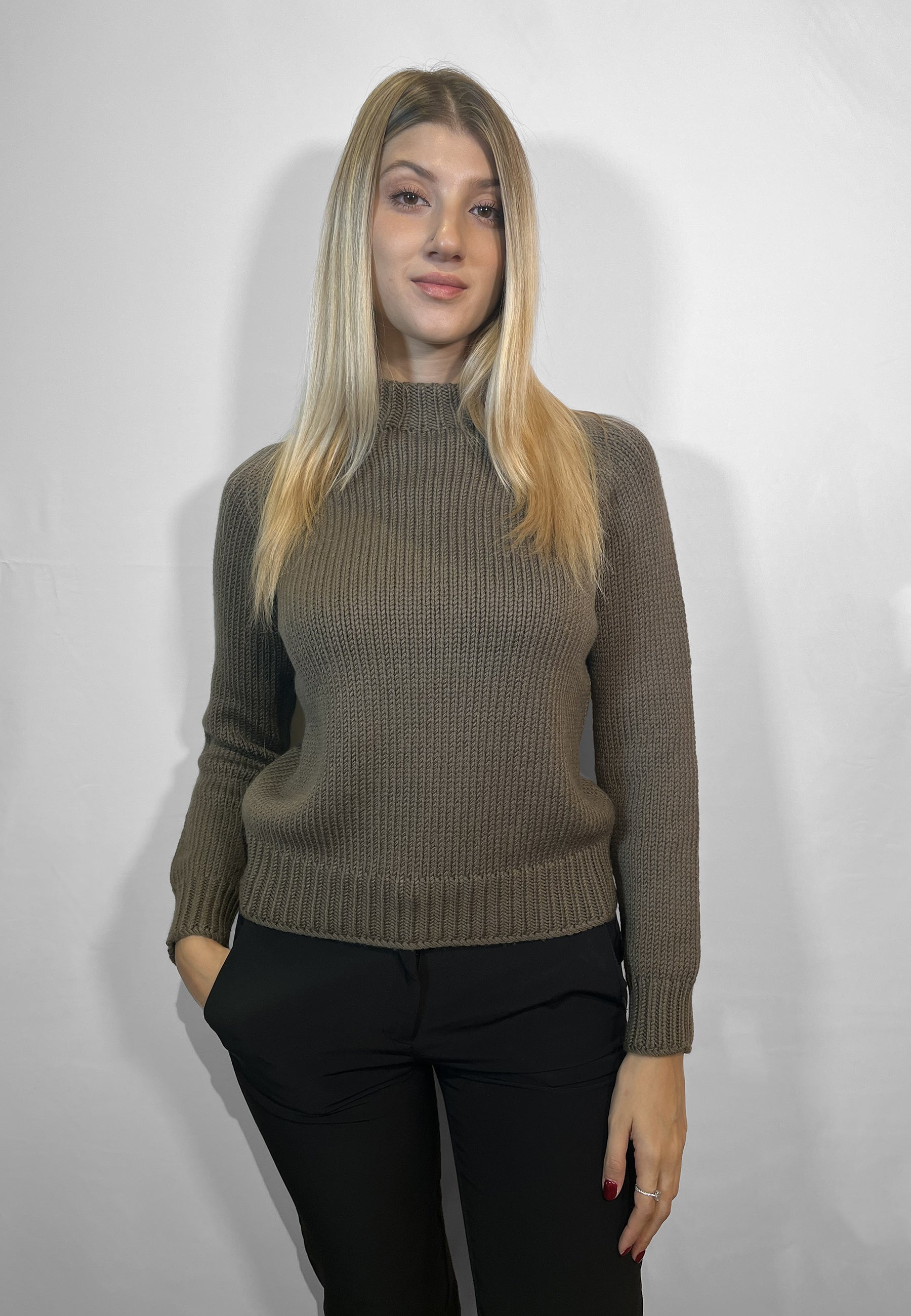 GRAN SASSO Maglia Donna Manica Lunga Girocollo 100% Lana ART. 11202/14305