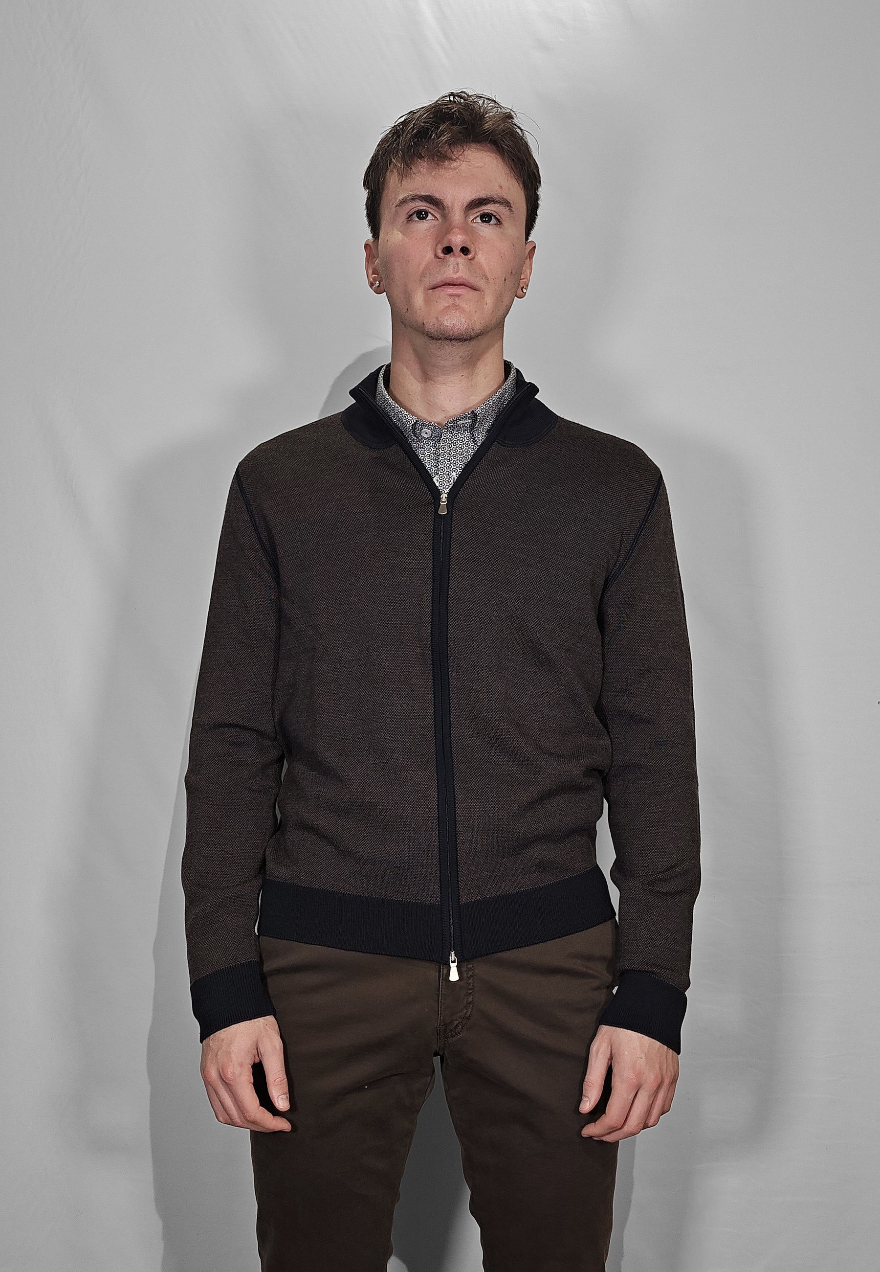 Giubbino Uomo Manica Lunga Zip 100% Lana Vergine GRAN SASSO 57114/14241