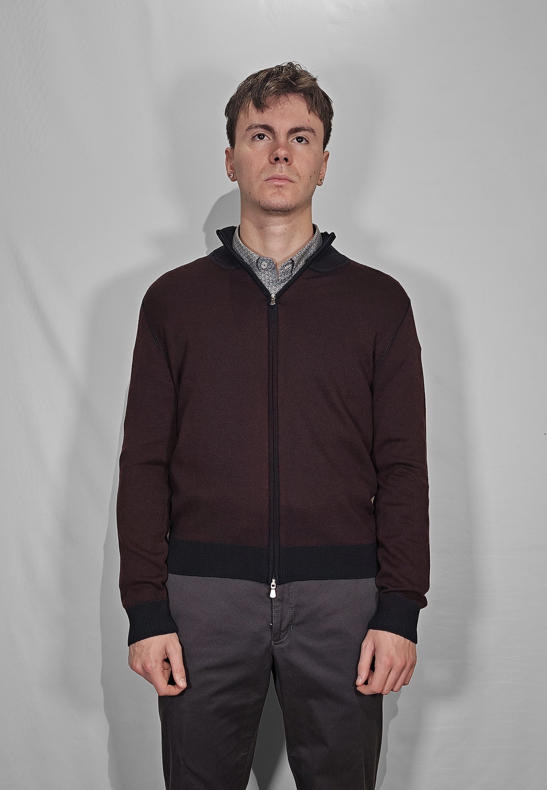 Giubbino Uomo Manica Lunga Zip 100% Lana Vergine GRAN SASSO 57114/14241