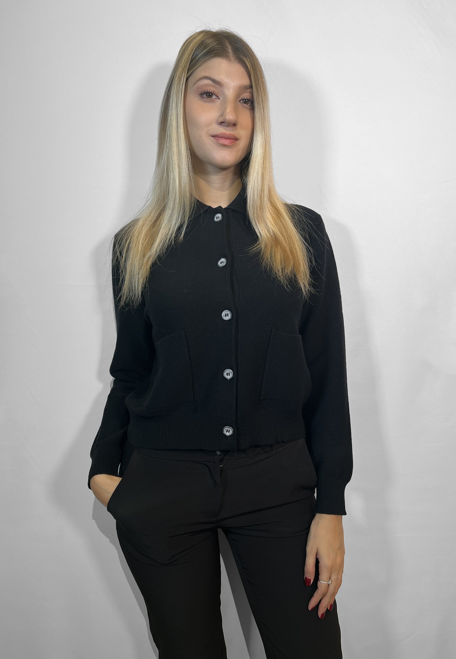 GRAN SASSO Maglia Donna Giacca Coreana Colletto 100% Lana ART. 57267/14267