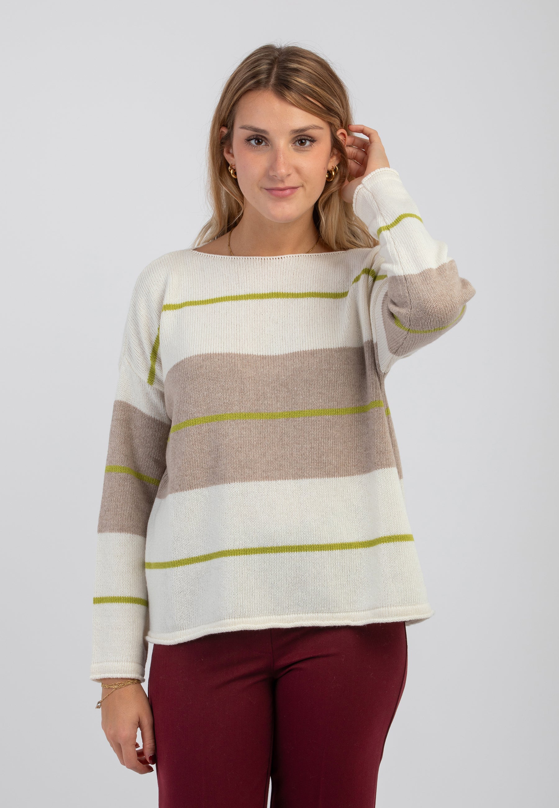 Maglia Donna Girocllo Lana e Cashmere INTRECCI W24-55