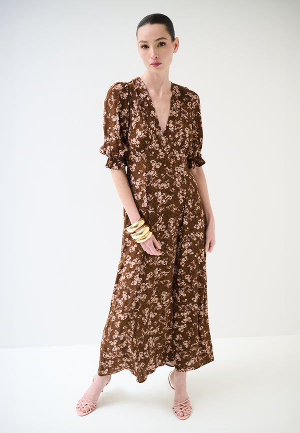 KIKISIX Abito Lungo Donna Mezza Manica Viscosa Estiva KXAB2565