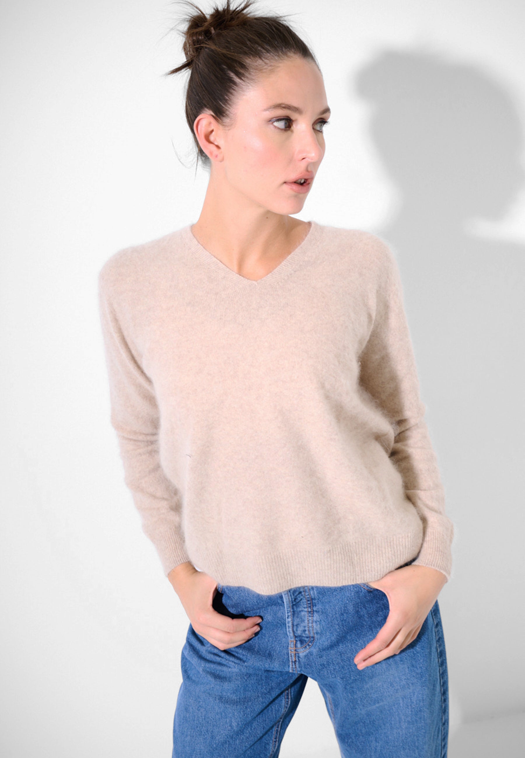 KIKISIX Maglia Donna Manica Lunga Lana e Cashmere ART. KXMA1646