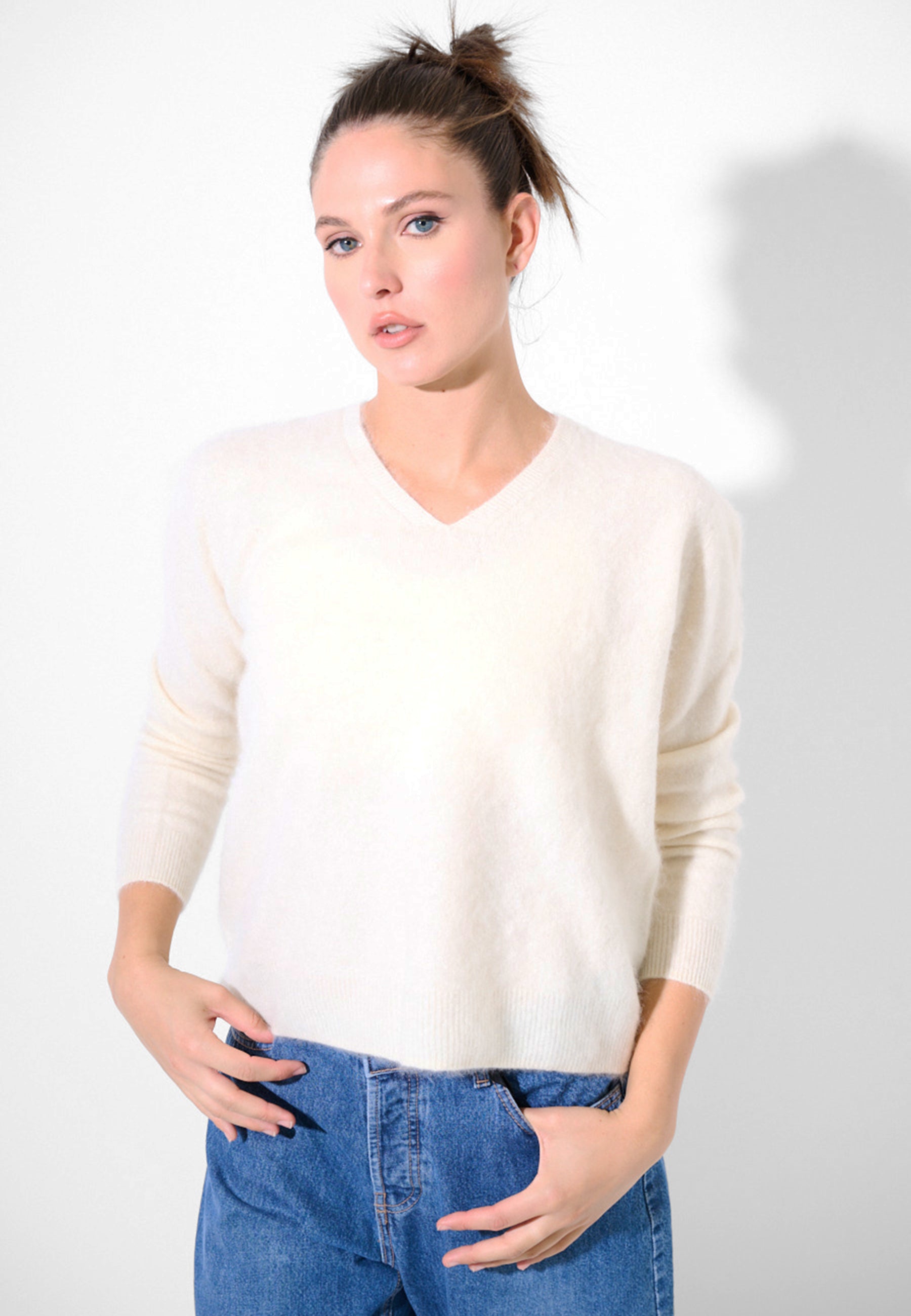 KIKISIX Maglia Donna Manica Lunga Lana e Cashmere ART. KXMA1646