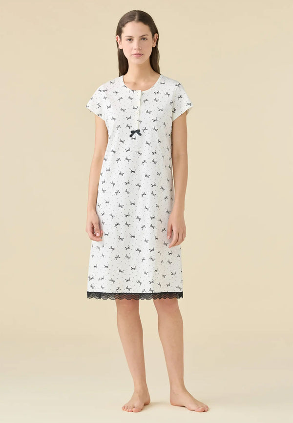 NOI DI NOTTE Camicia Da Notte Donna Cotone Fantasia ART. LA003473